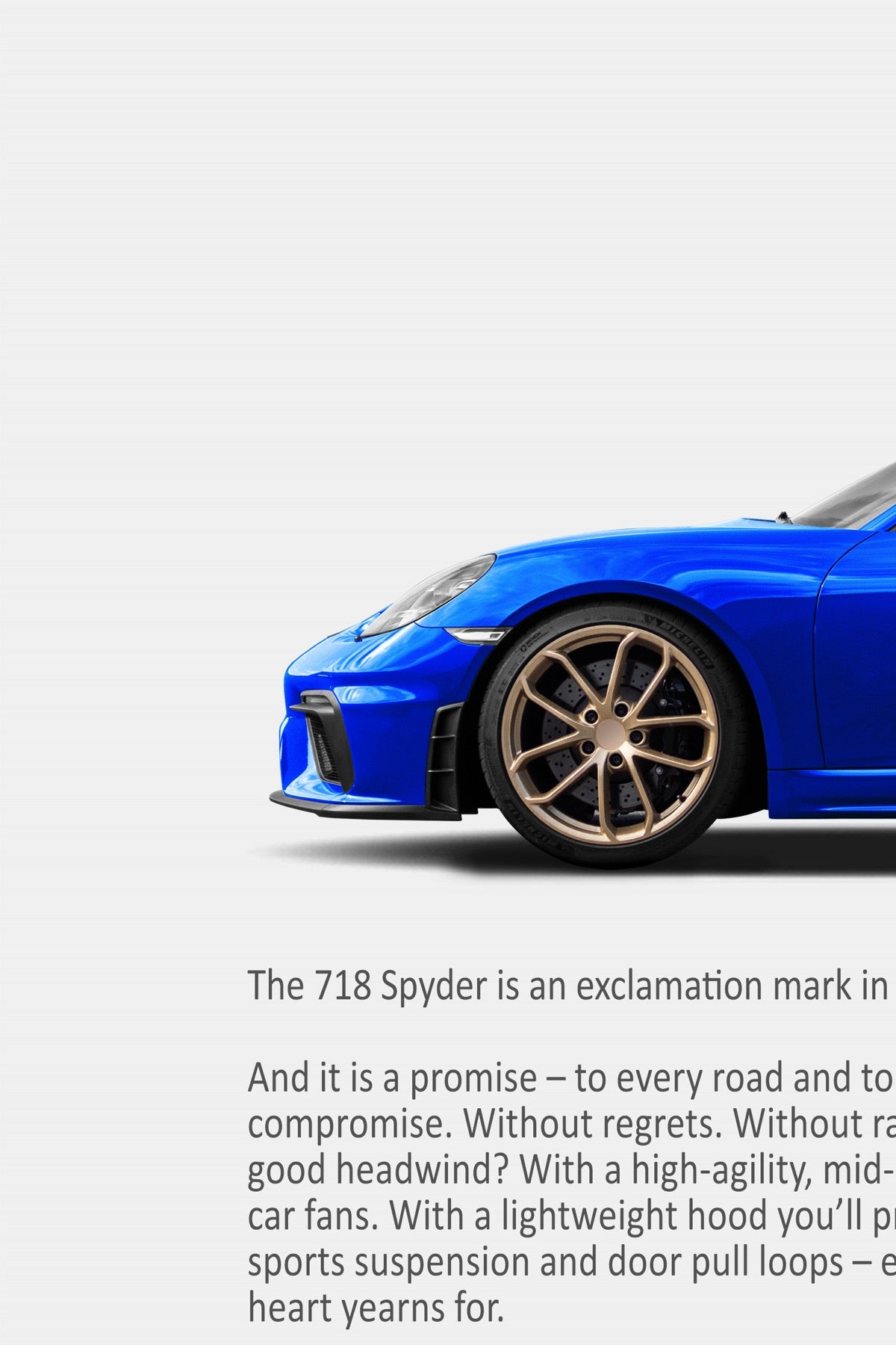 Porsche 718 Spyder Print Ad - Aiming for the Skies