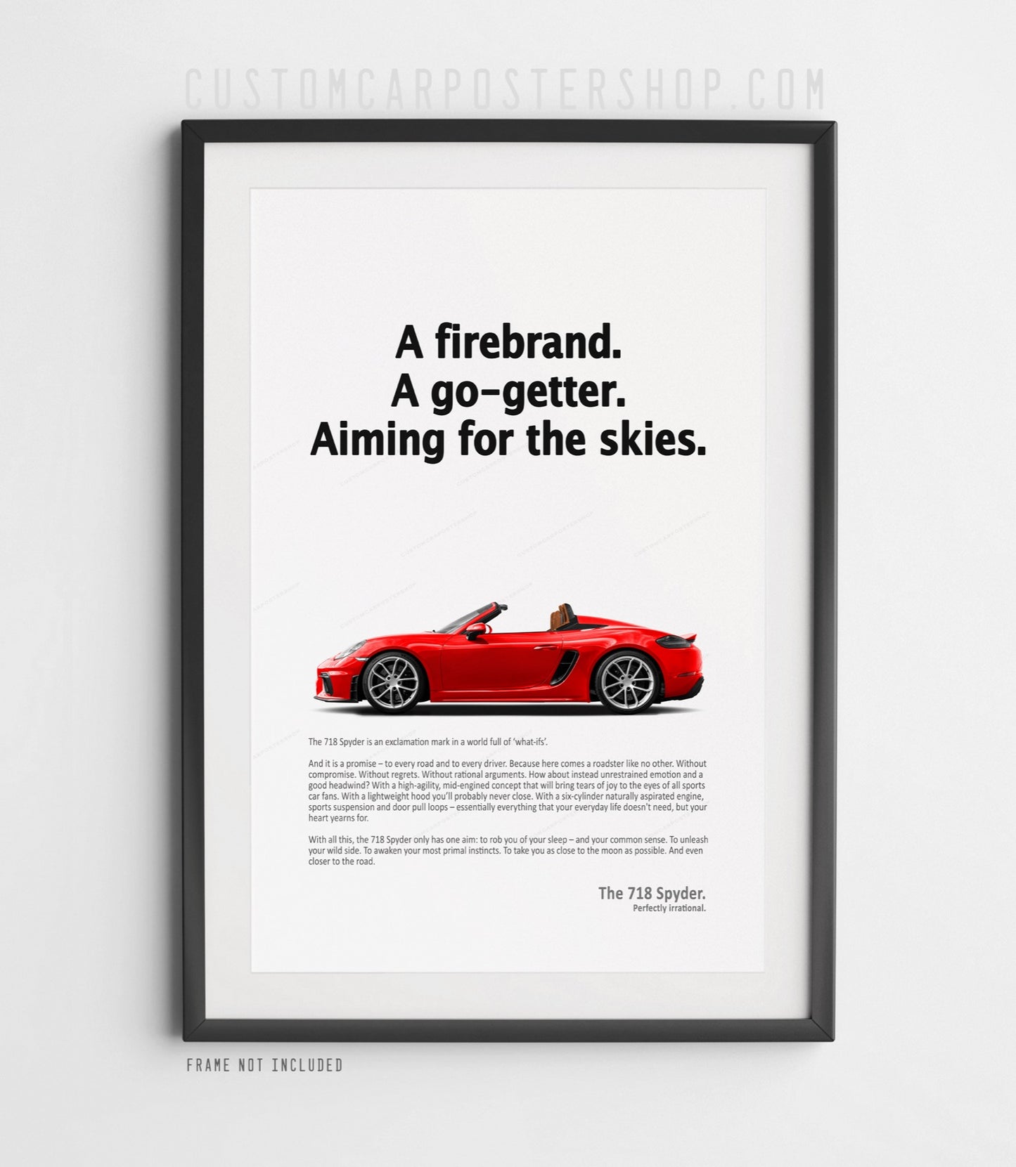 Porsche 718 Spyder Print Ad - Aiming for the Skies