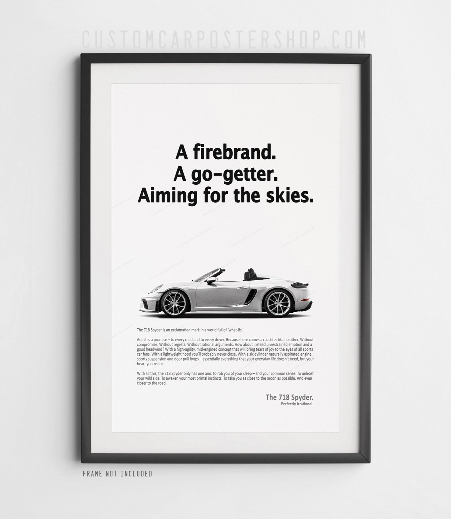Porsche 718 Spyder Print Ad - Aiming for the Skies