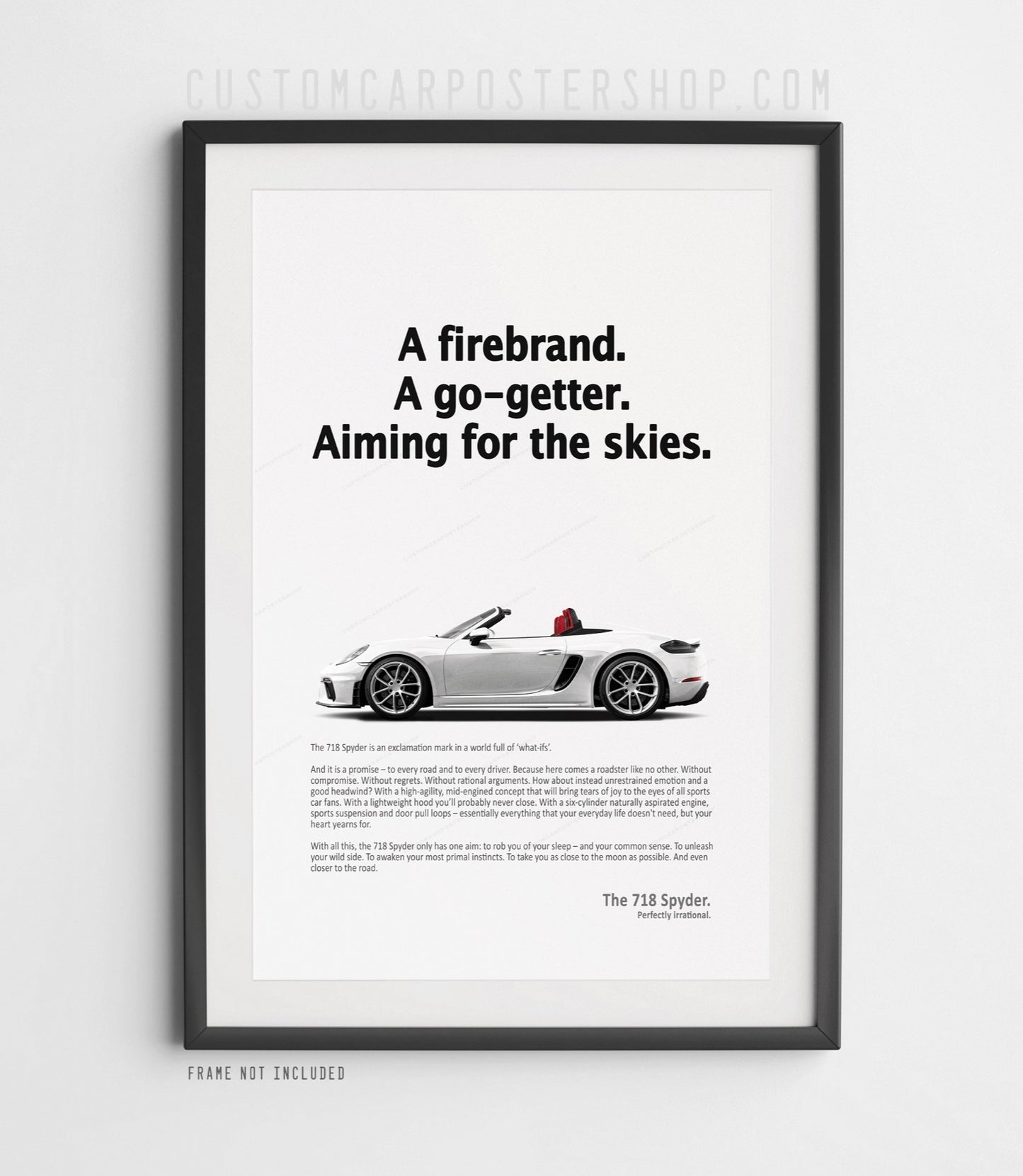 Porsche 718 Spyder Print Ad - Aiming for the Skies