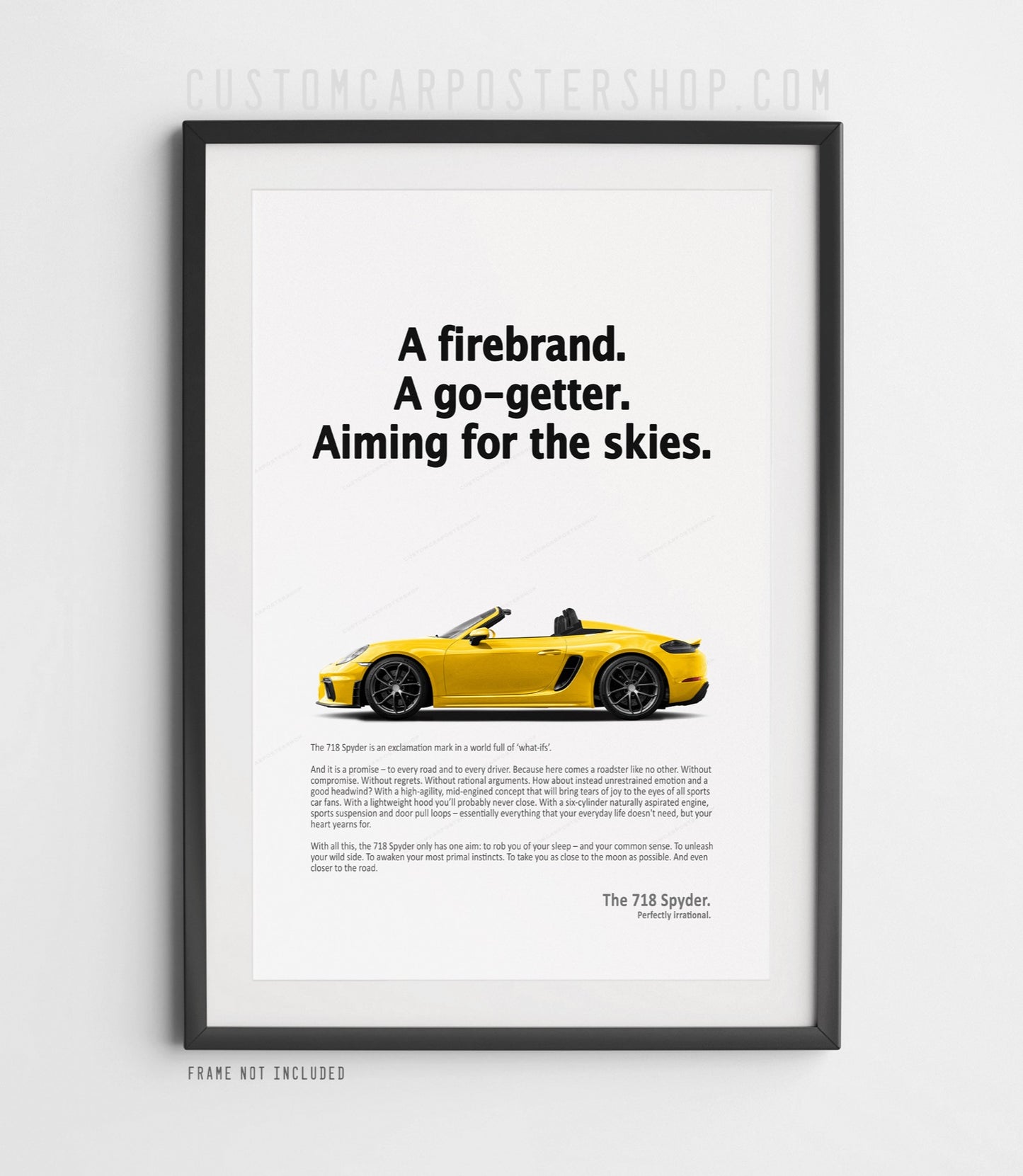 Porsche 718 Spyder Print Ad - Aiming for the Skies