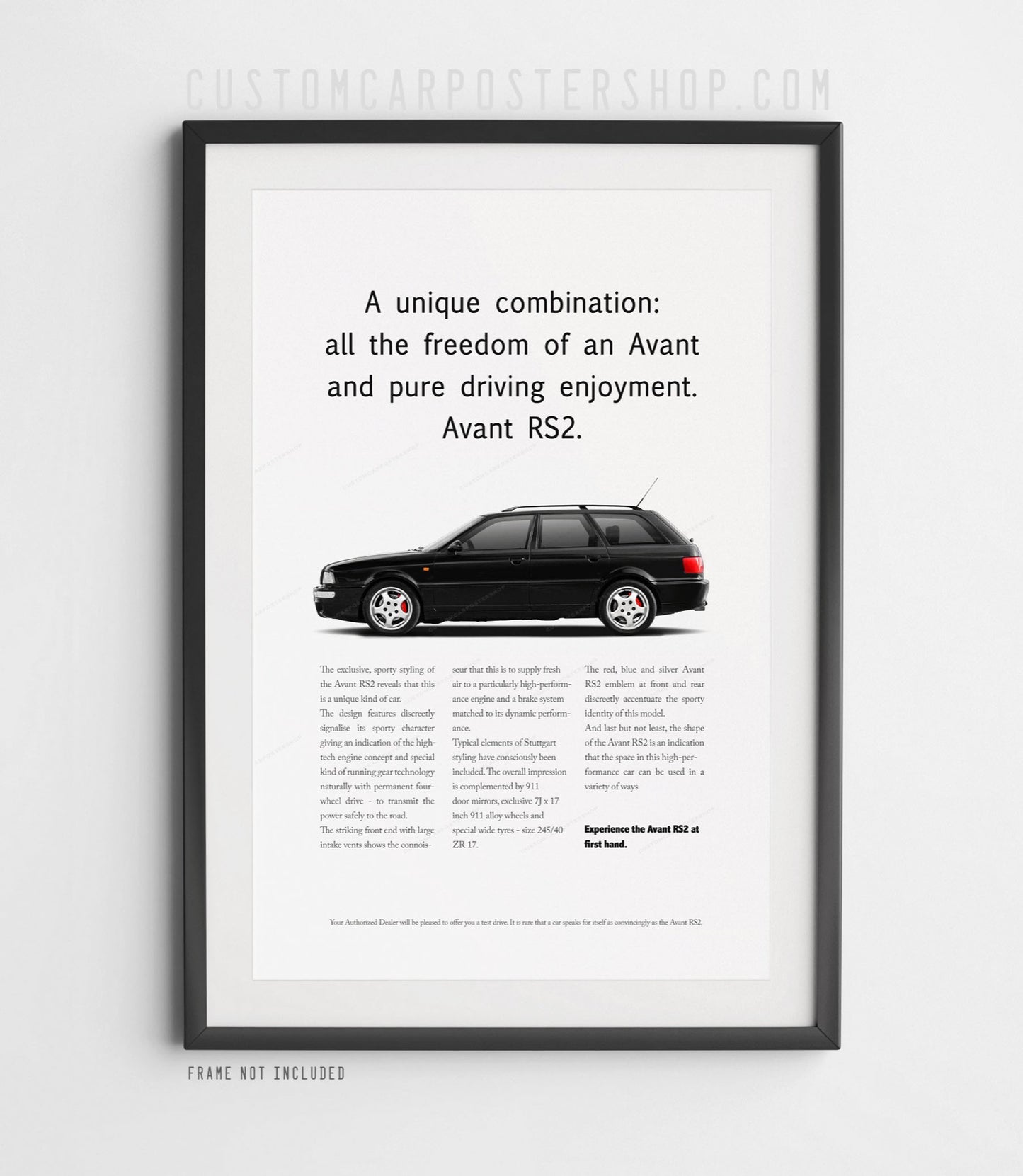Audi RS2 Avant Print Ad - Unique Combination