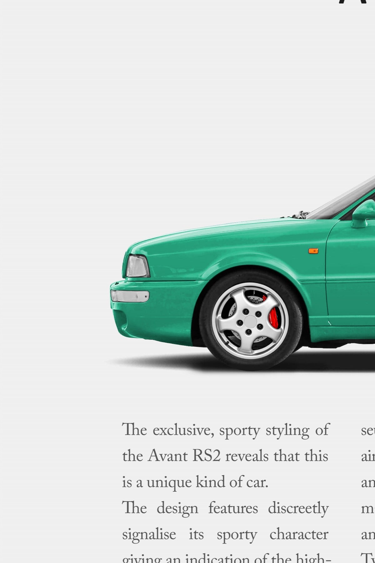 Audi RS2 Avant Print Ad - Unique Combination