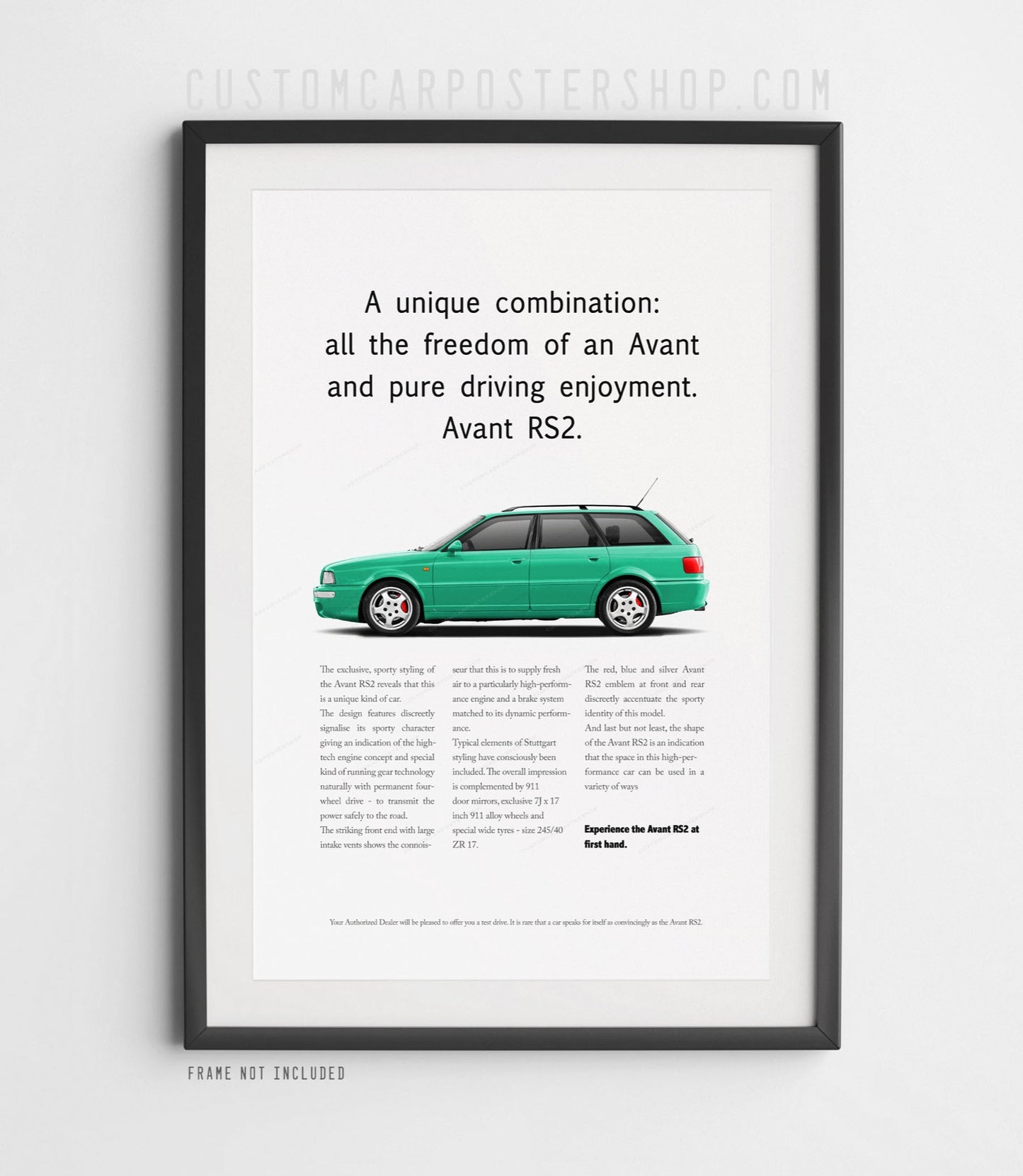 Audi RS2 Avant Print Ad - Unique Combination