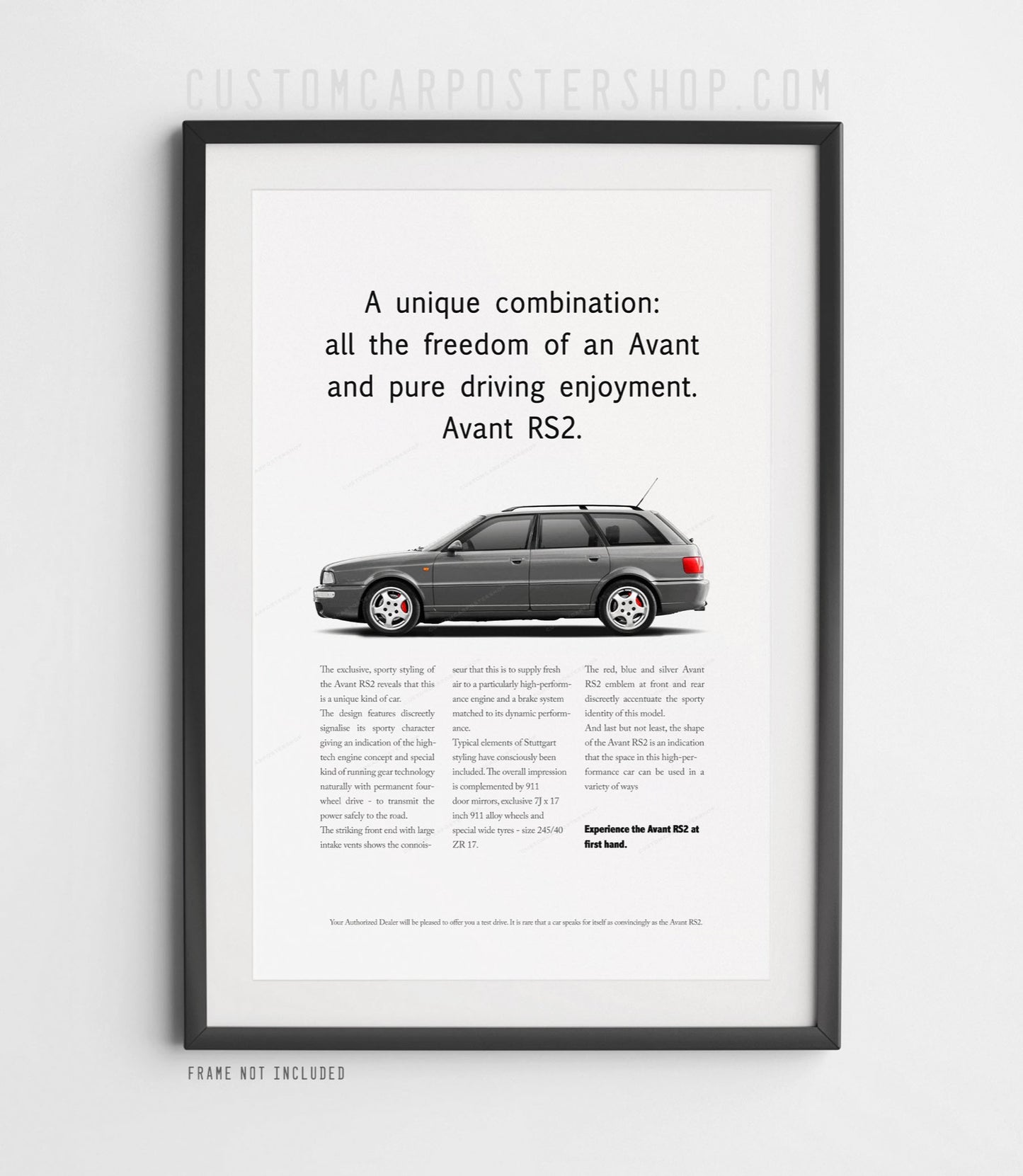 Audi RS2 Avant Print Ad - Unique Combination