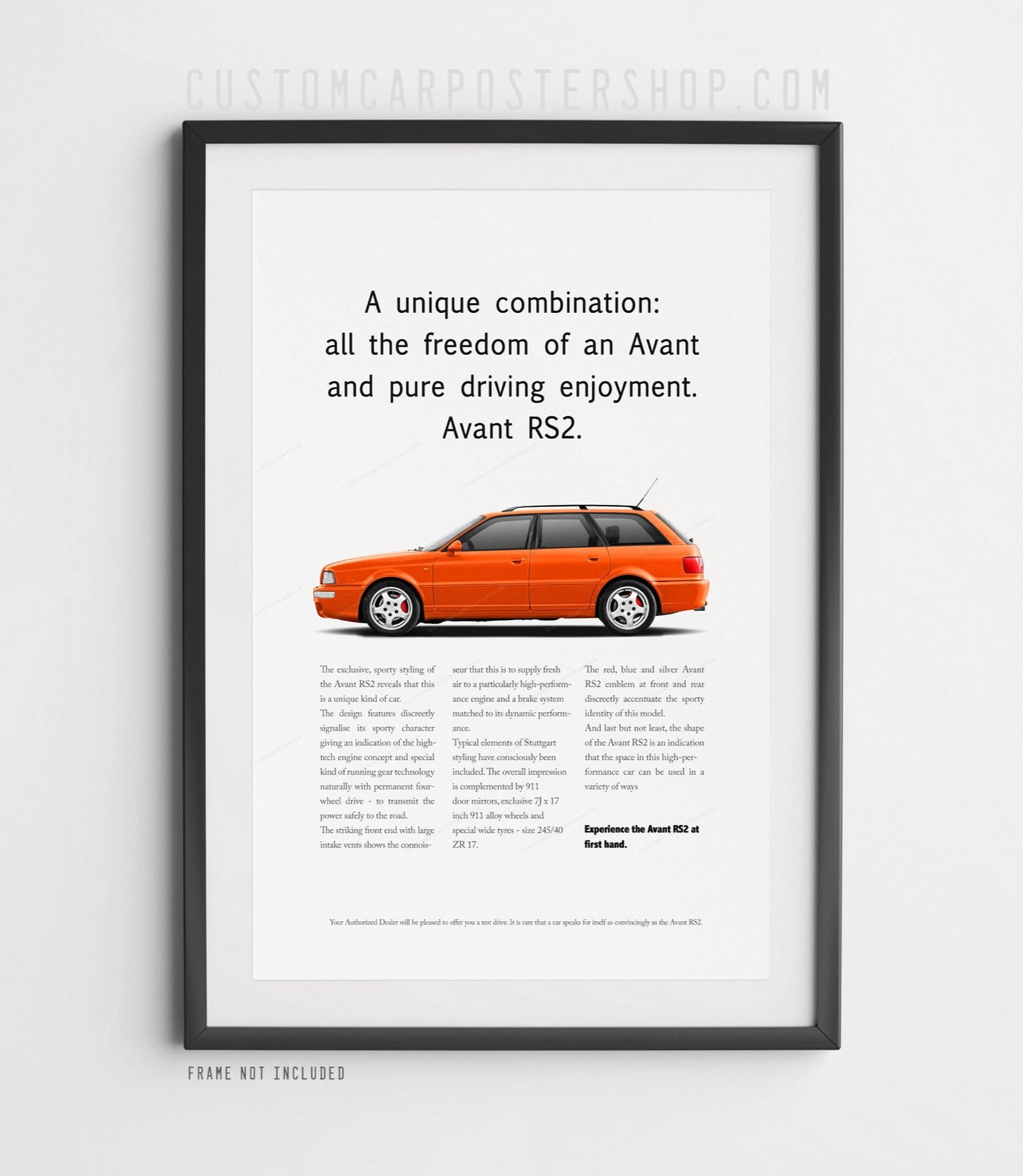 Audi RS2 Avant Print Ad - Unique Combination