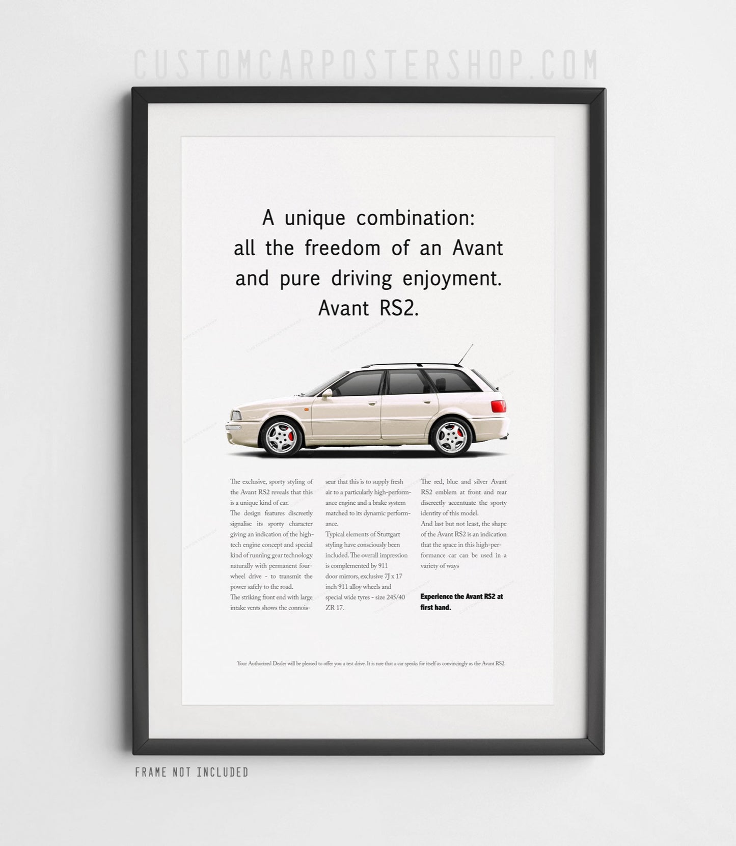 Audi RS2 Avant Print Ad - Unique Combination