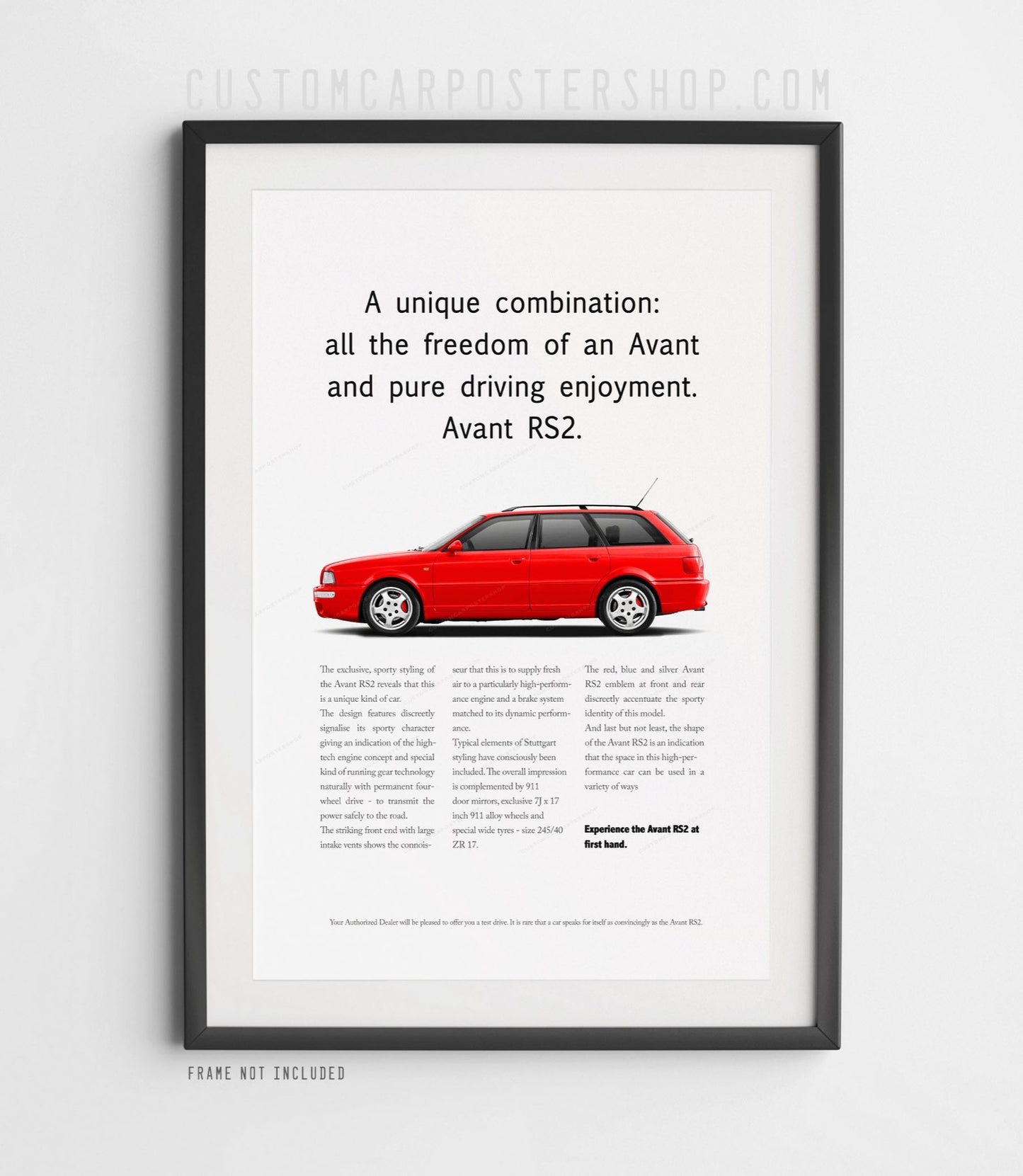 Audi RS2 Avant Print Ad - Unique Combination