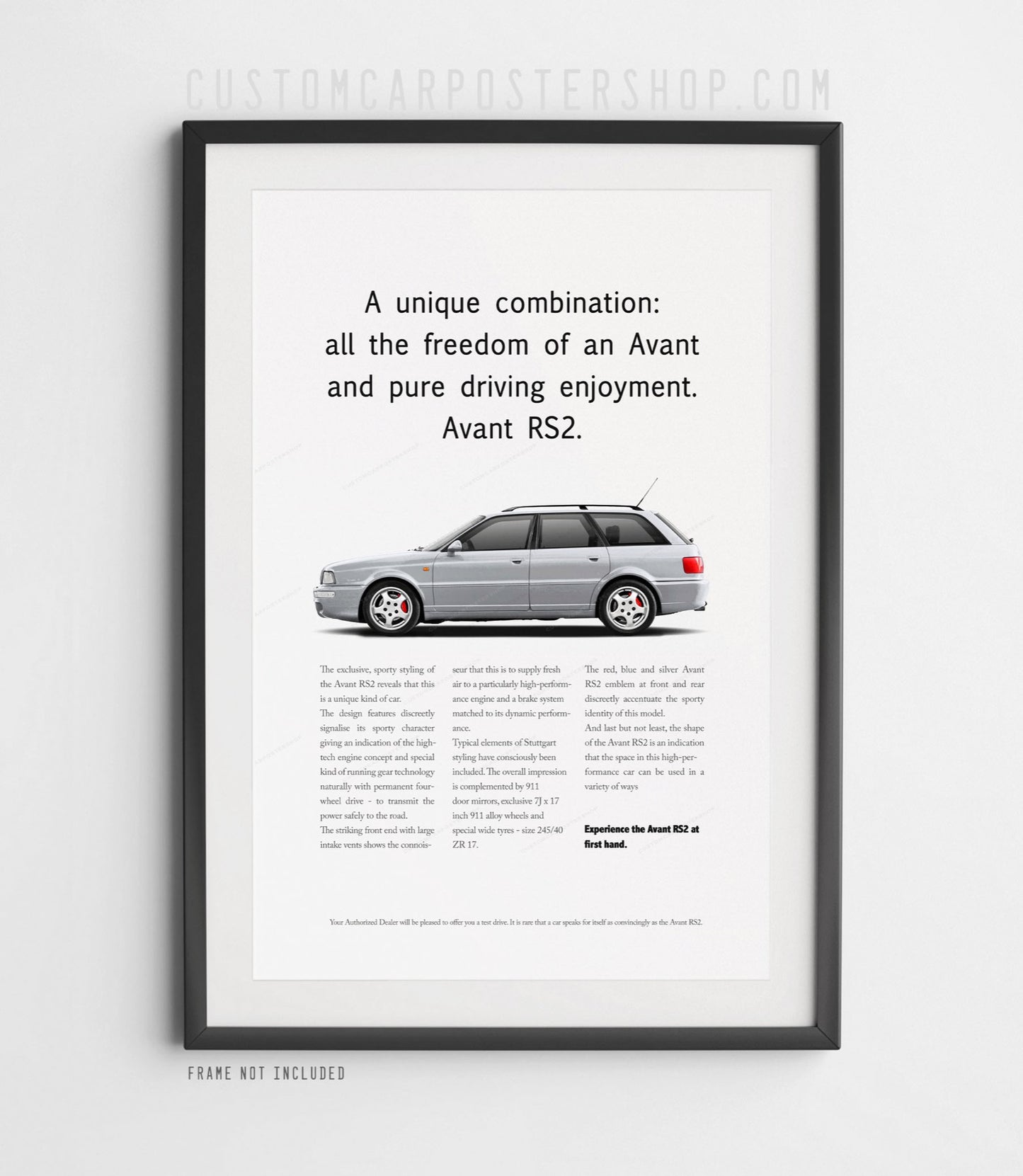 Audi RS2 Avant Print Ad - Unique Combination
