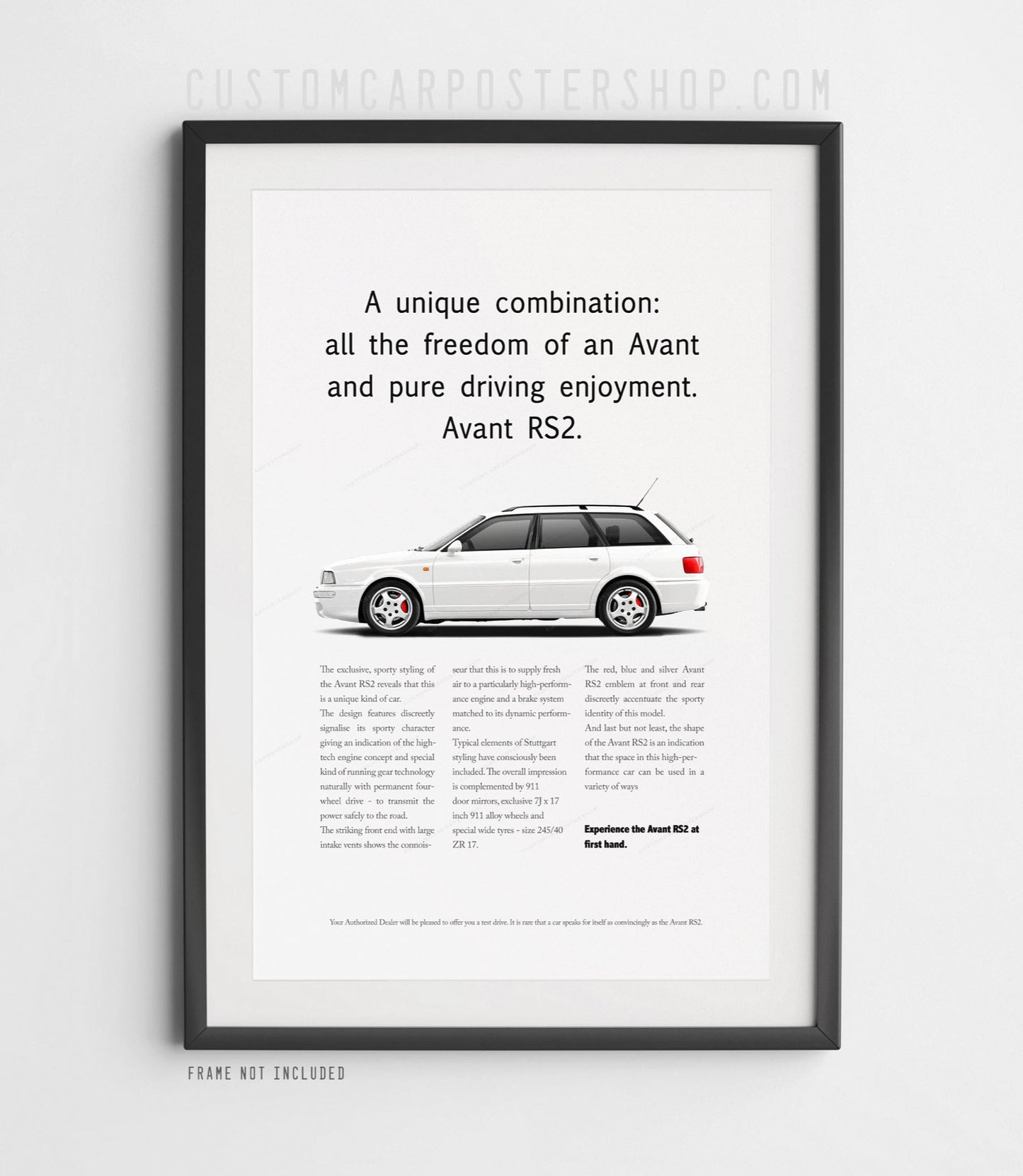 Audi RS2 Avant Print Ad - Unique Combination