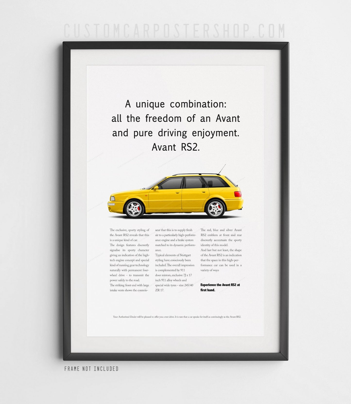 Audi RS2 Avant Print Ad - Unique Combination