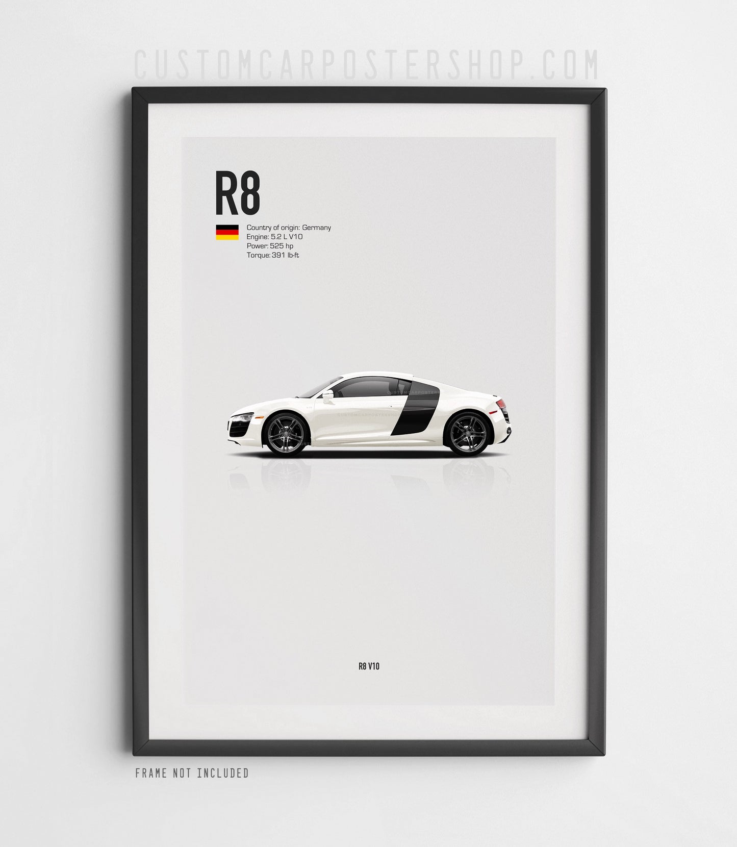 Audi R8 V10 Type 42 Poster in frame