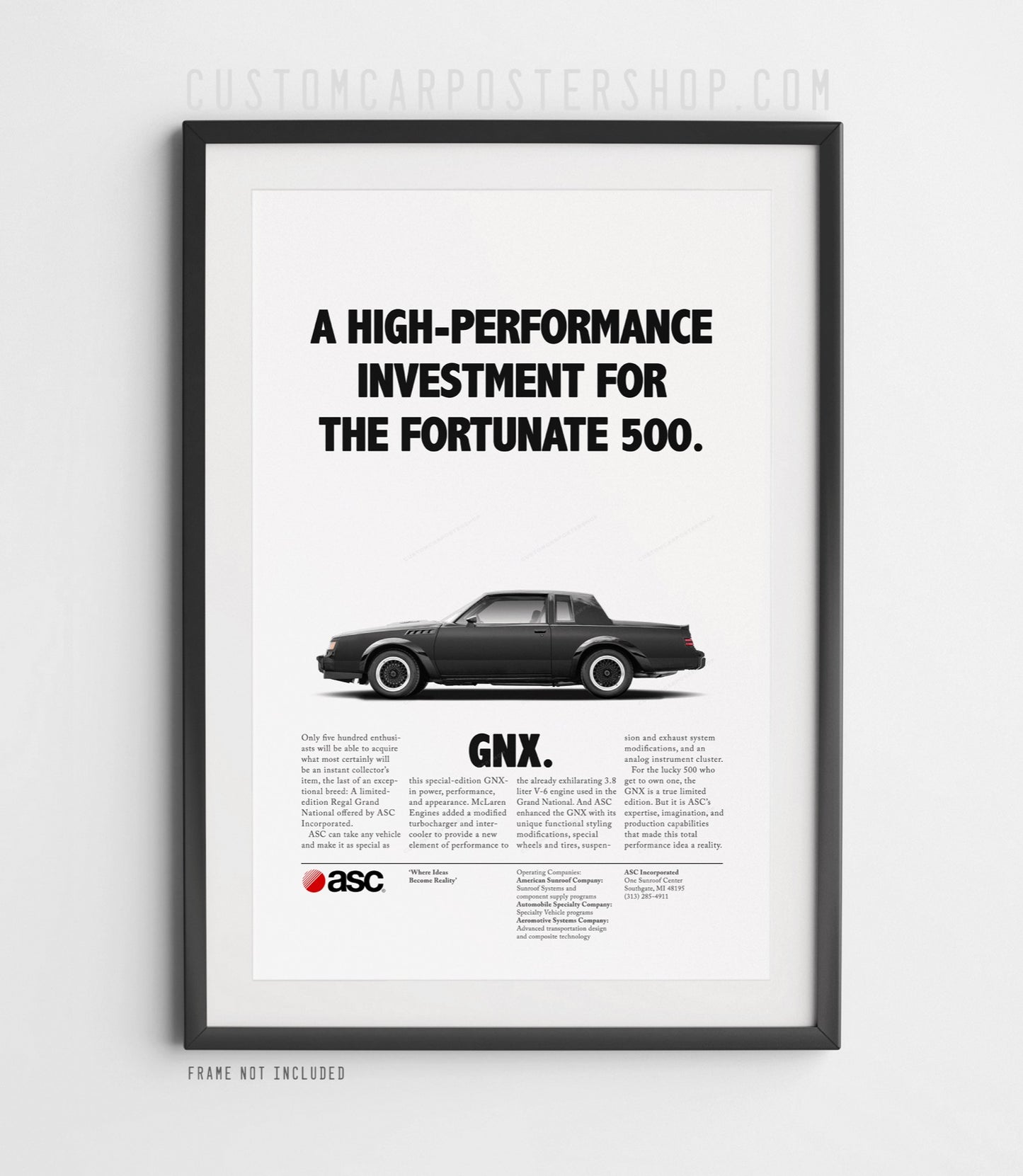 Buick GNX Print Ad - Fortunate 500