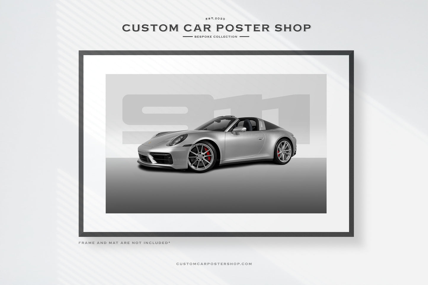 Porsche 911 (992) Targa Stretched Canvas Print (Commissioned)