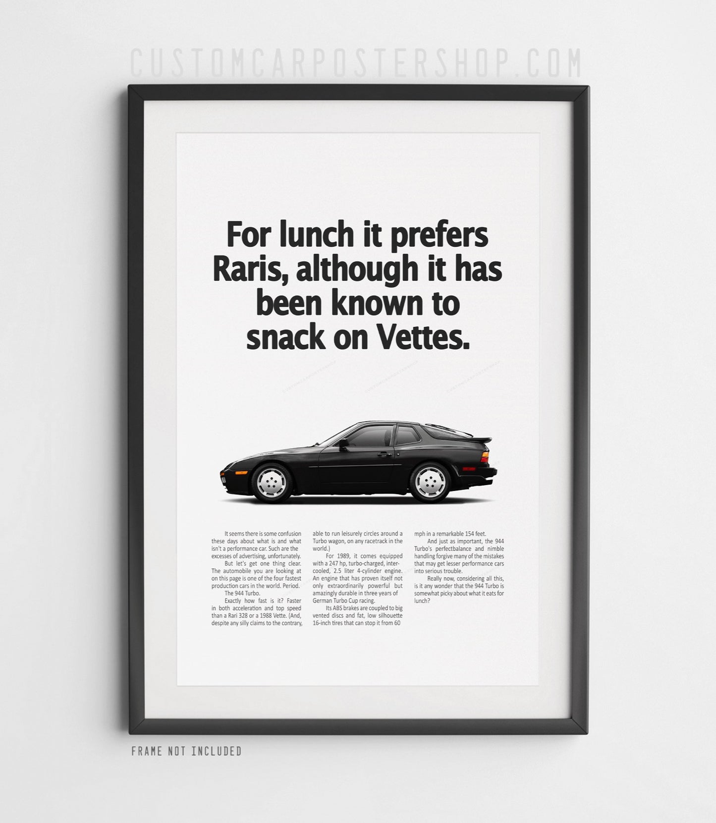 Porsche 944 Turbo Eat Lunch Poster Framed Art Print Ad