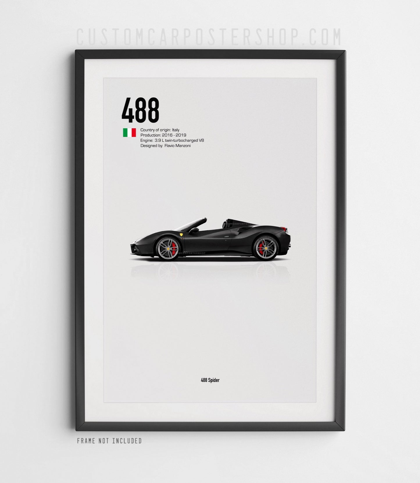 Ferrari 488 Spider Poster
