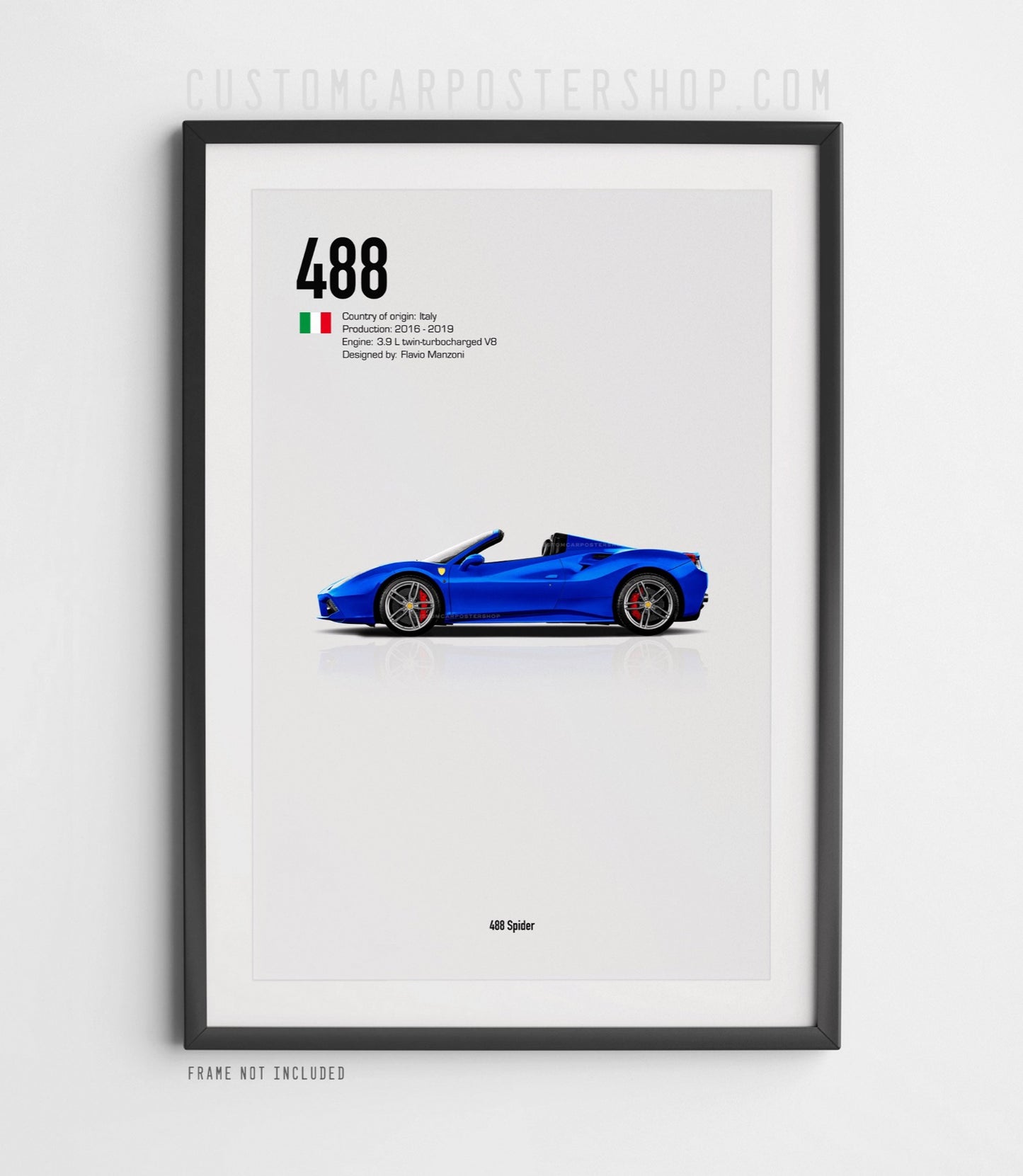 Ferrari 488 Spider Poster
