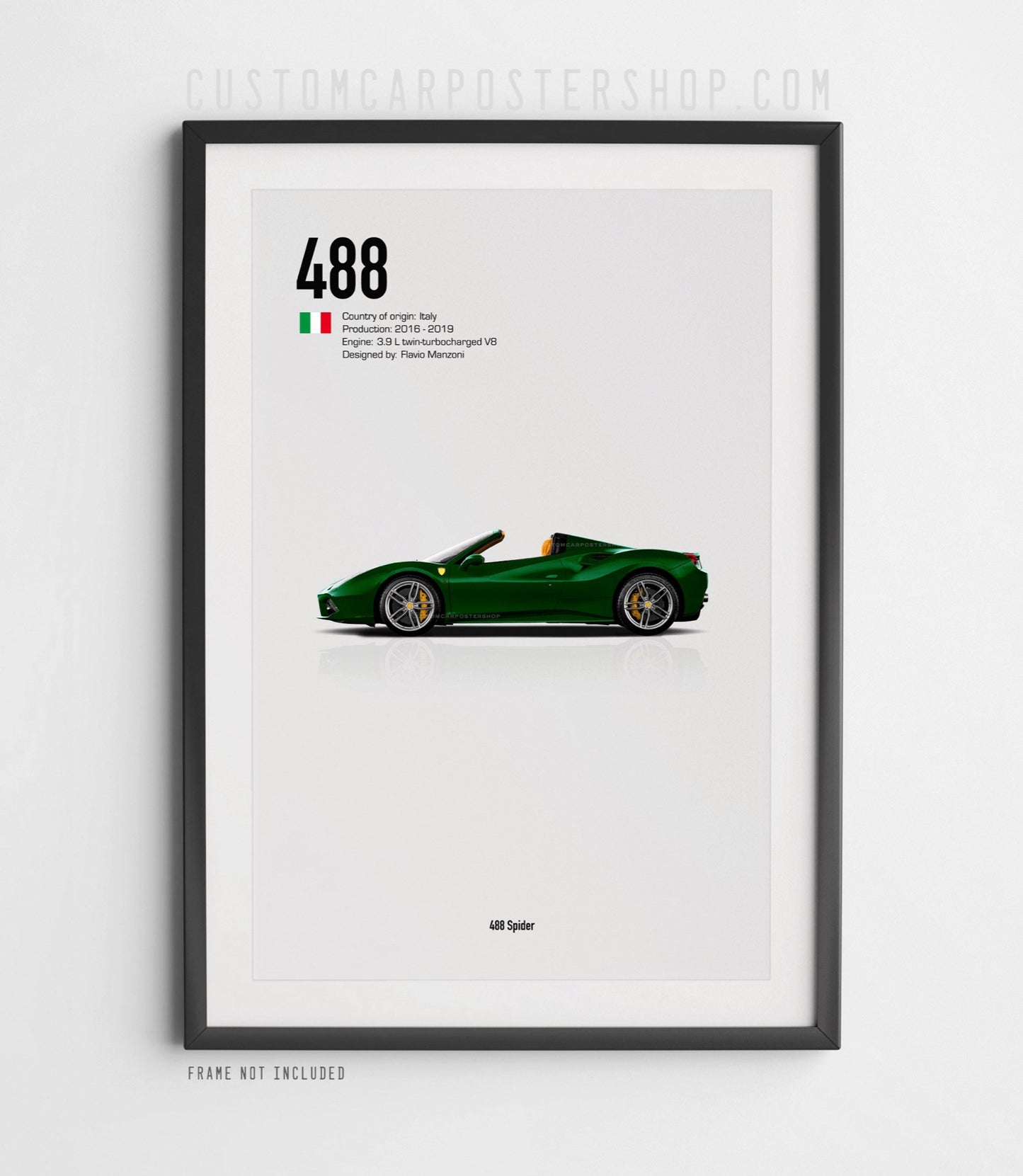 Ferrari 488 Spider Poster