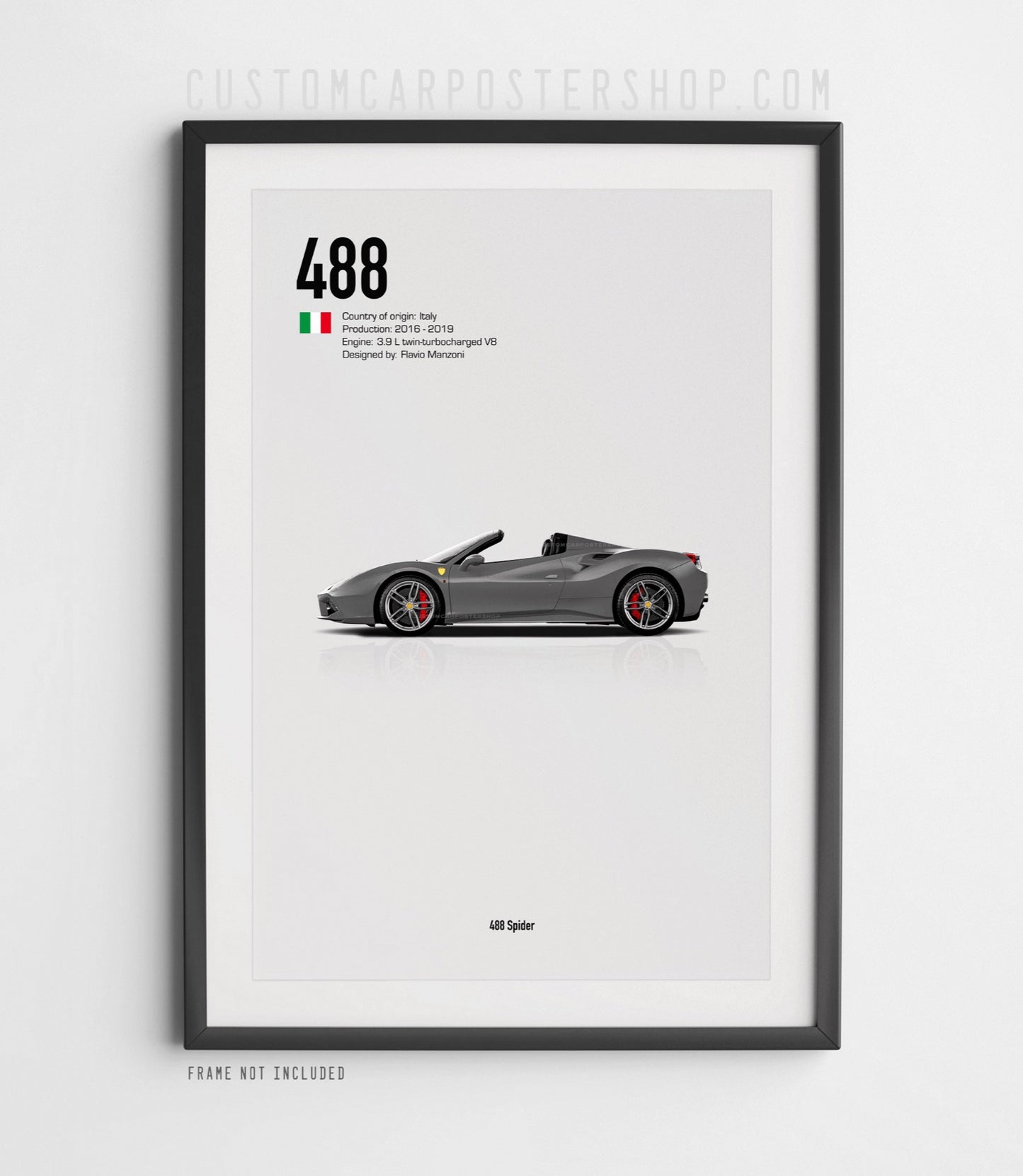 Ferrari 488 Spider Poster