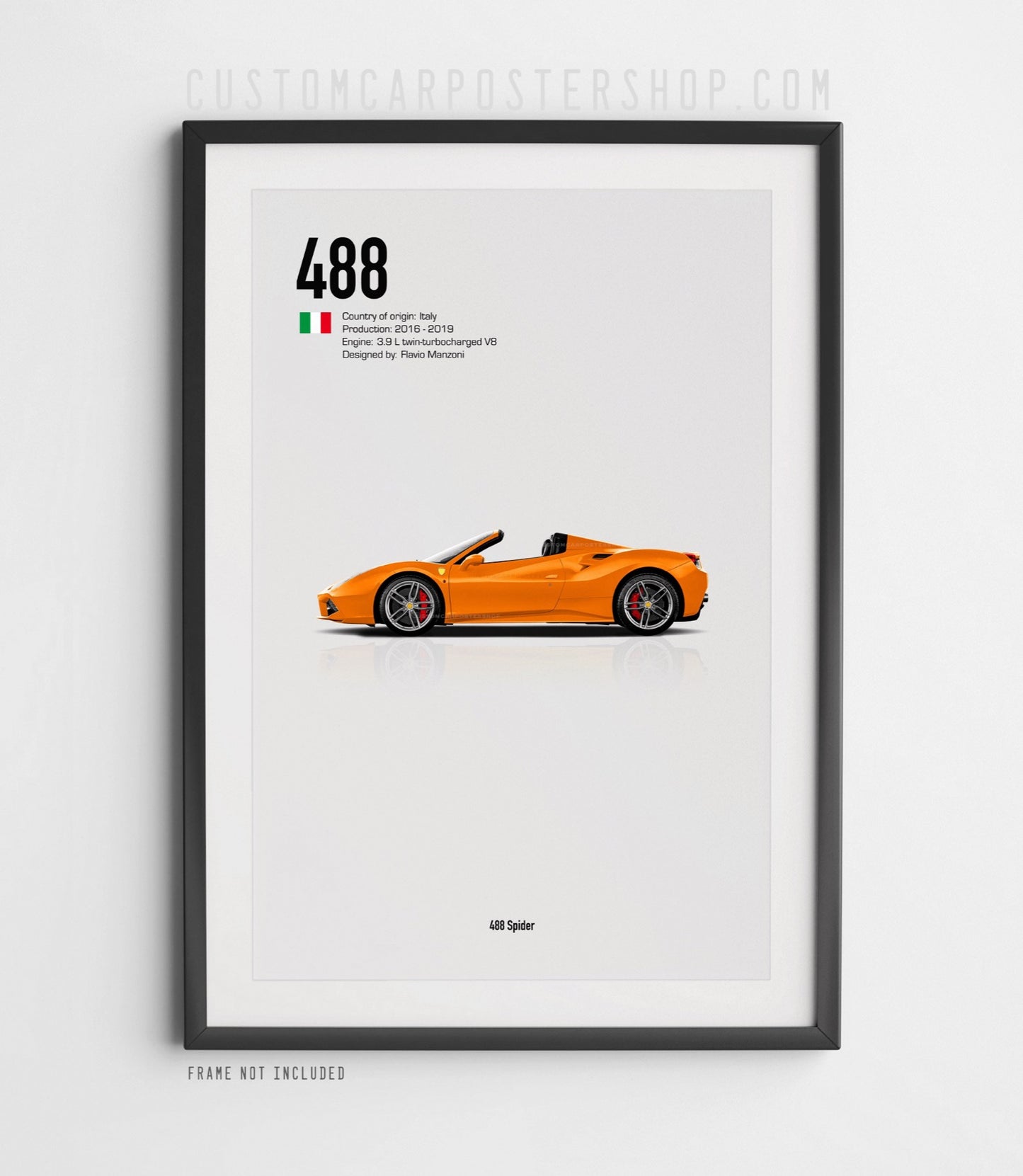 Ferrari 488 Spider Poster