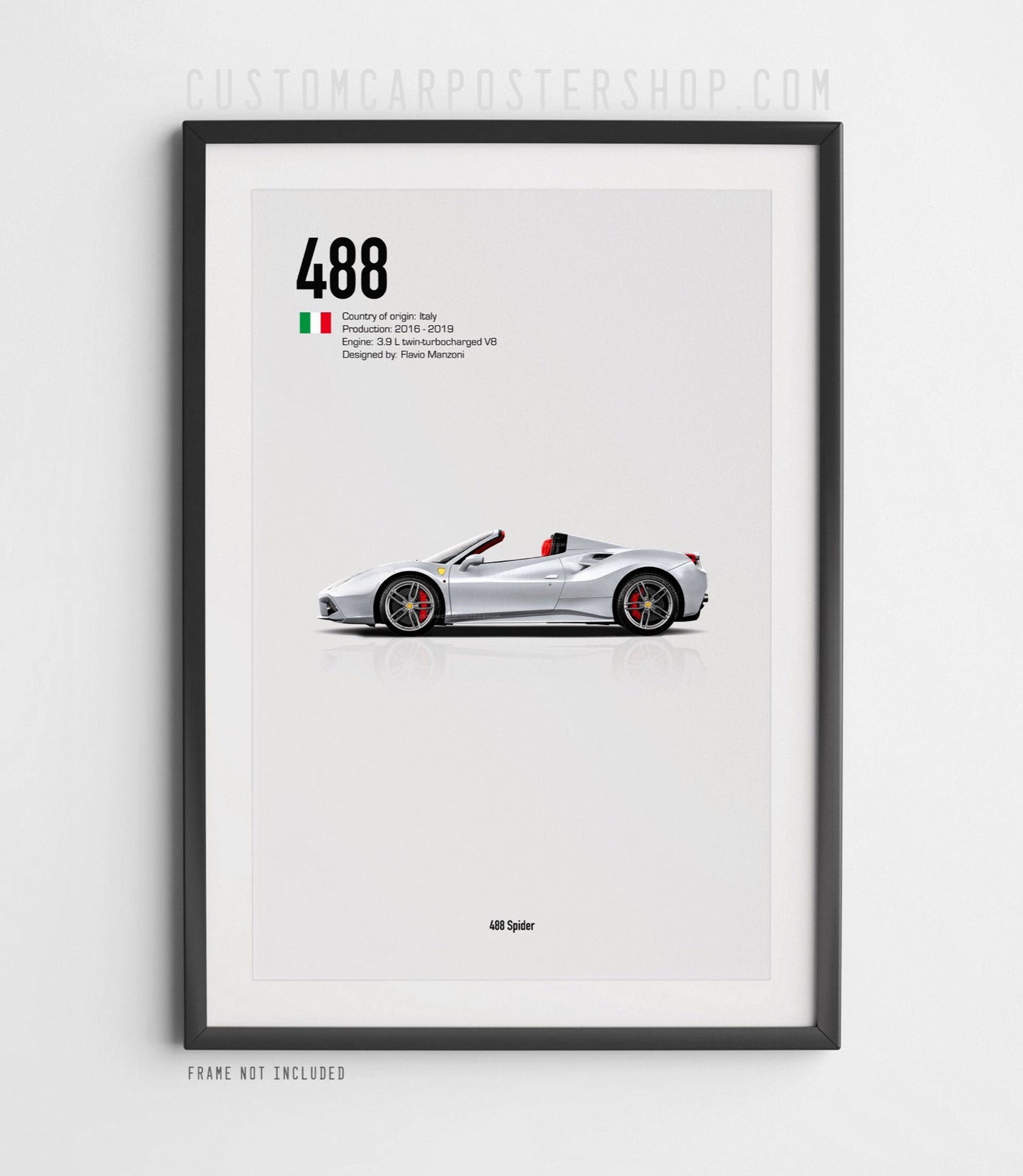 Ferrari 488 Spider Poster