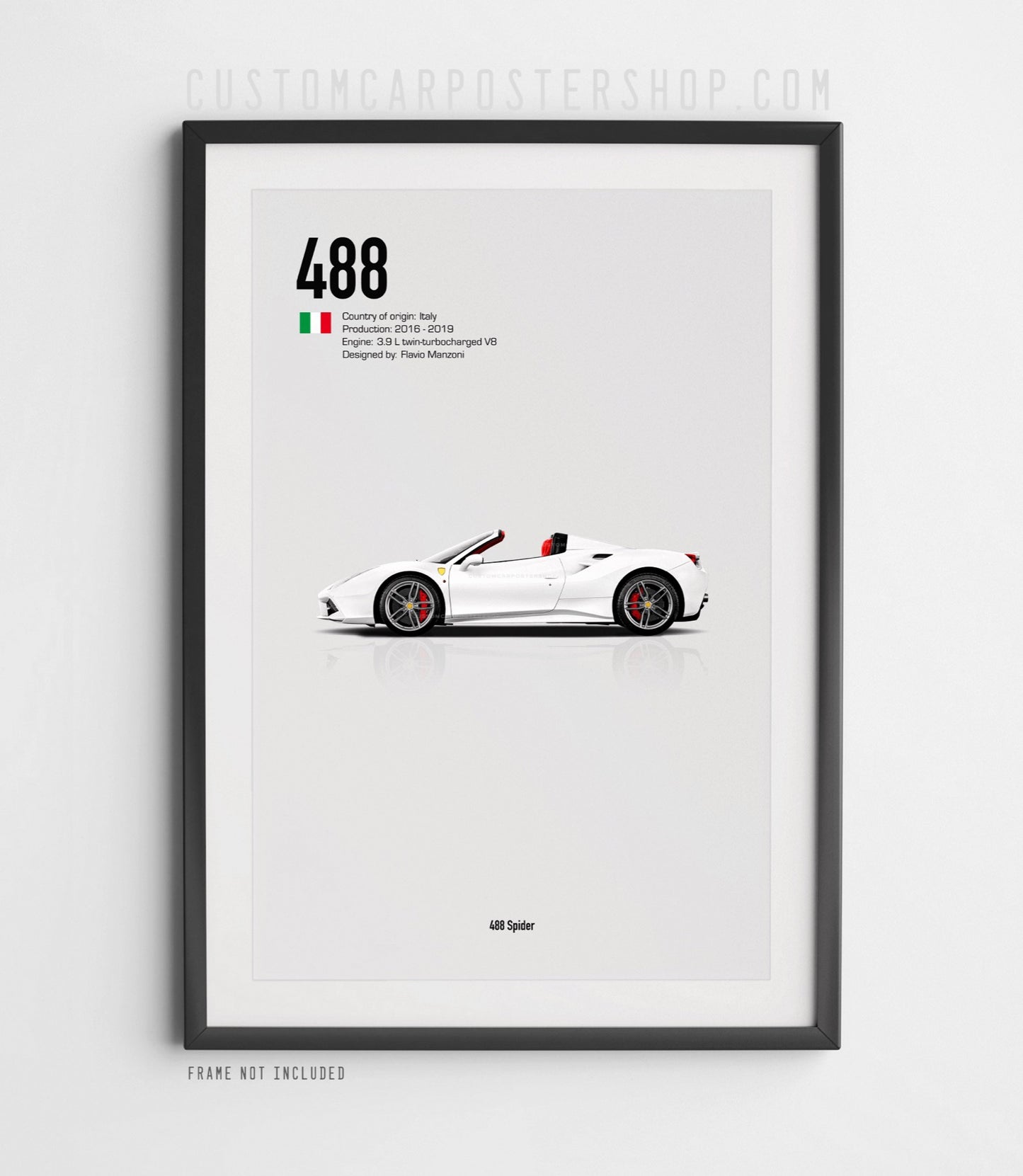 Ferrari 488 Spider Poster