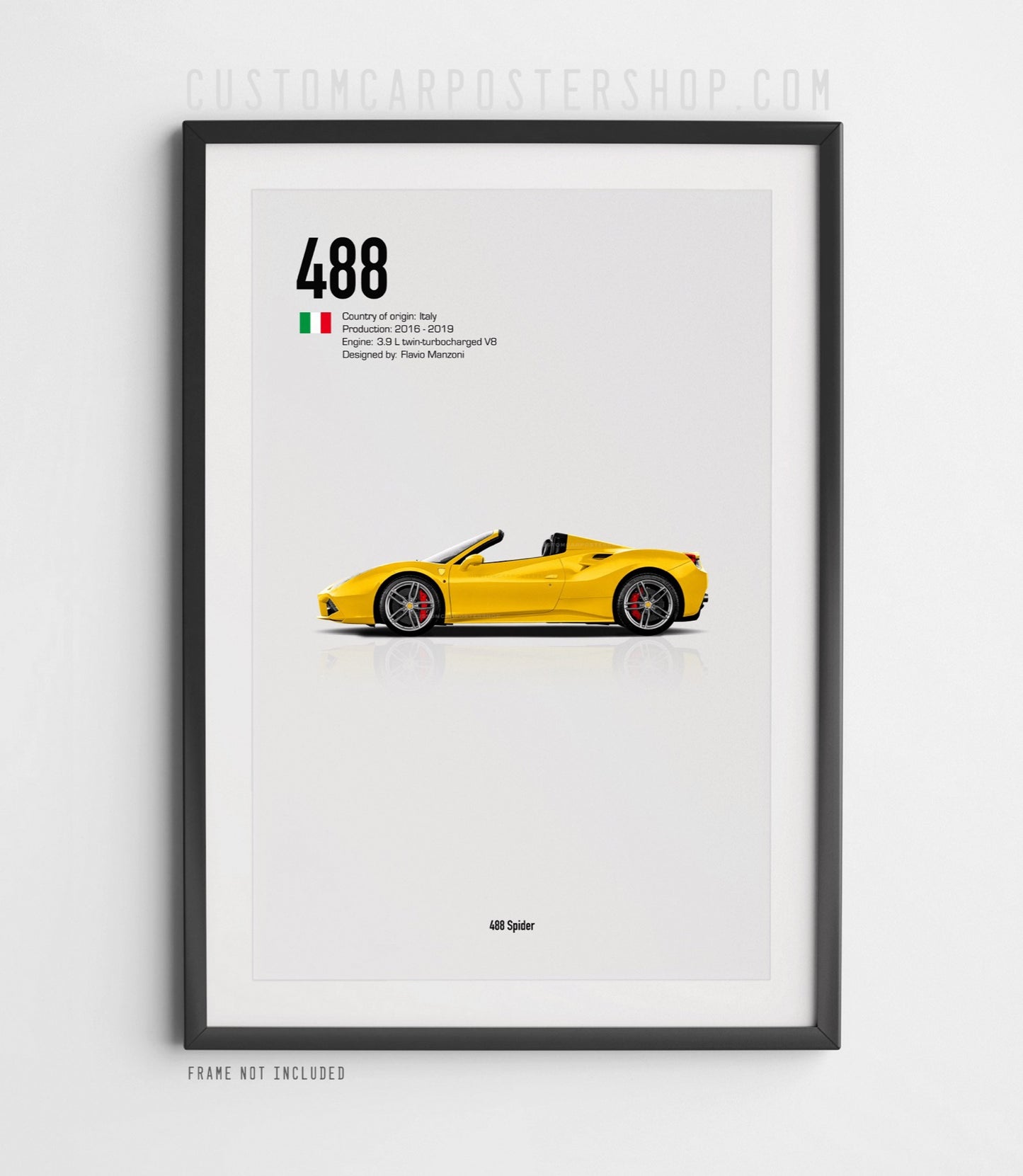 Ferrari 488 Spider Poster