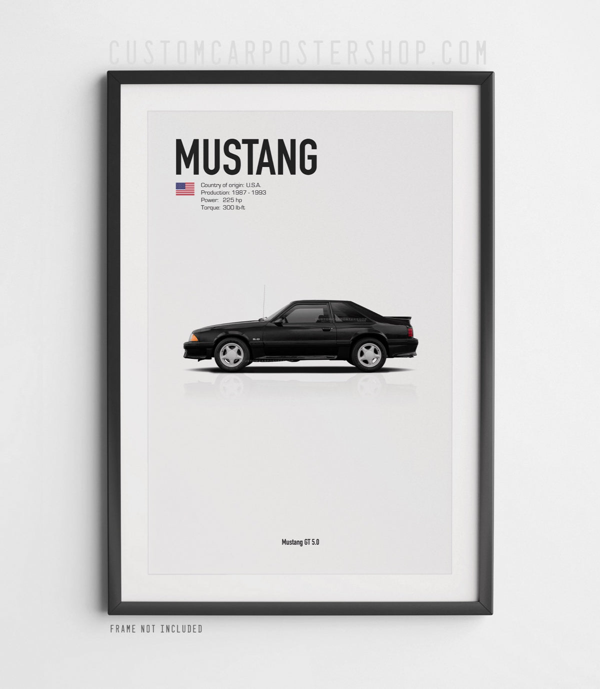 Ford Mustang GT 5.0 Fox Body 3rd Gen Poster
