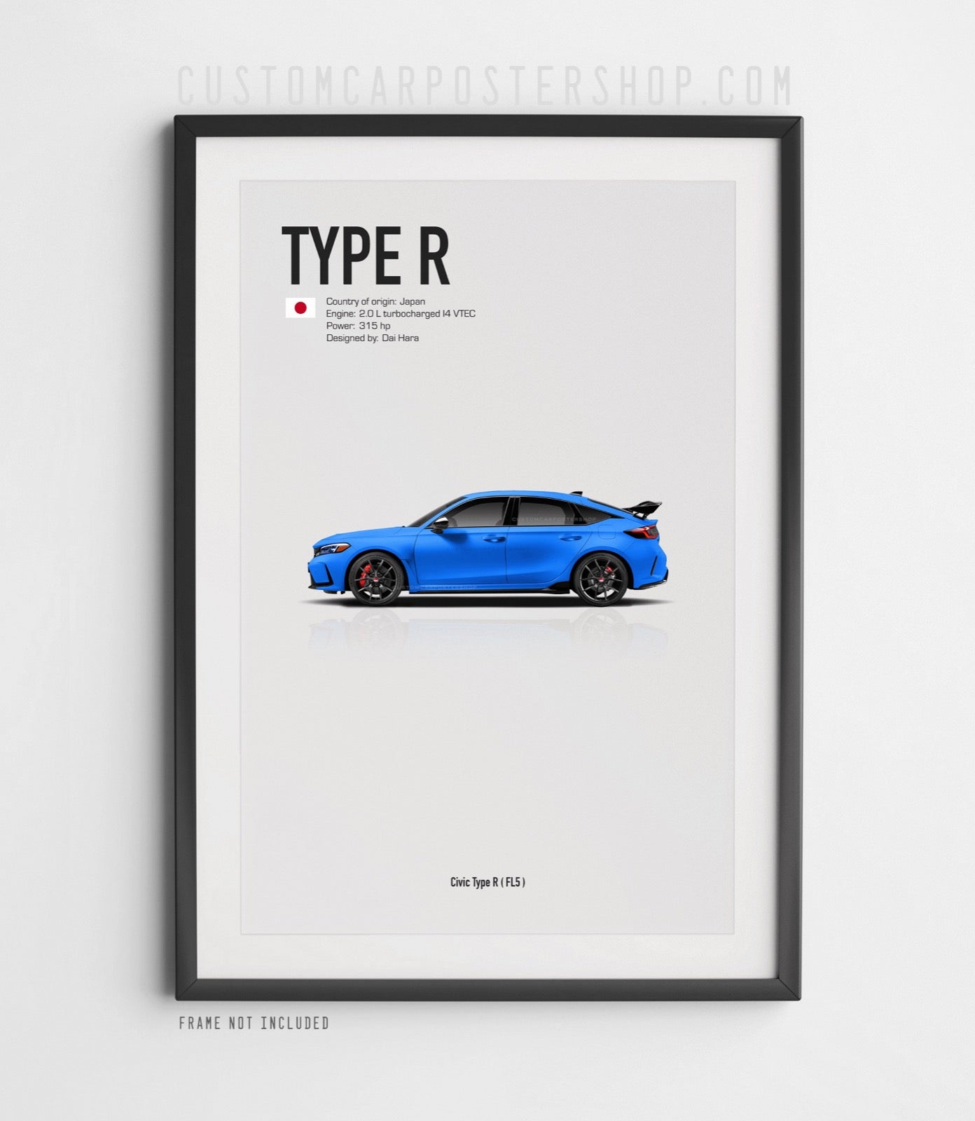 Honda Civic Type R FL5 (MY 2023) Poster Framed Art