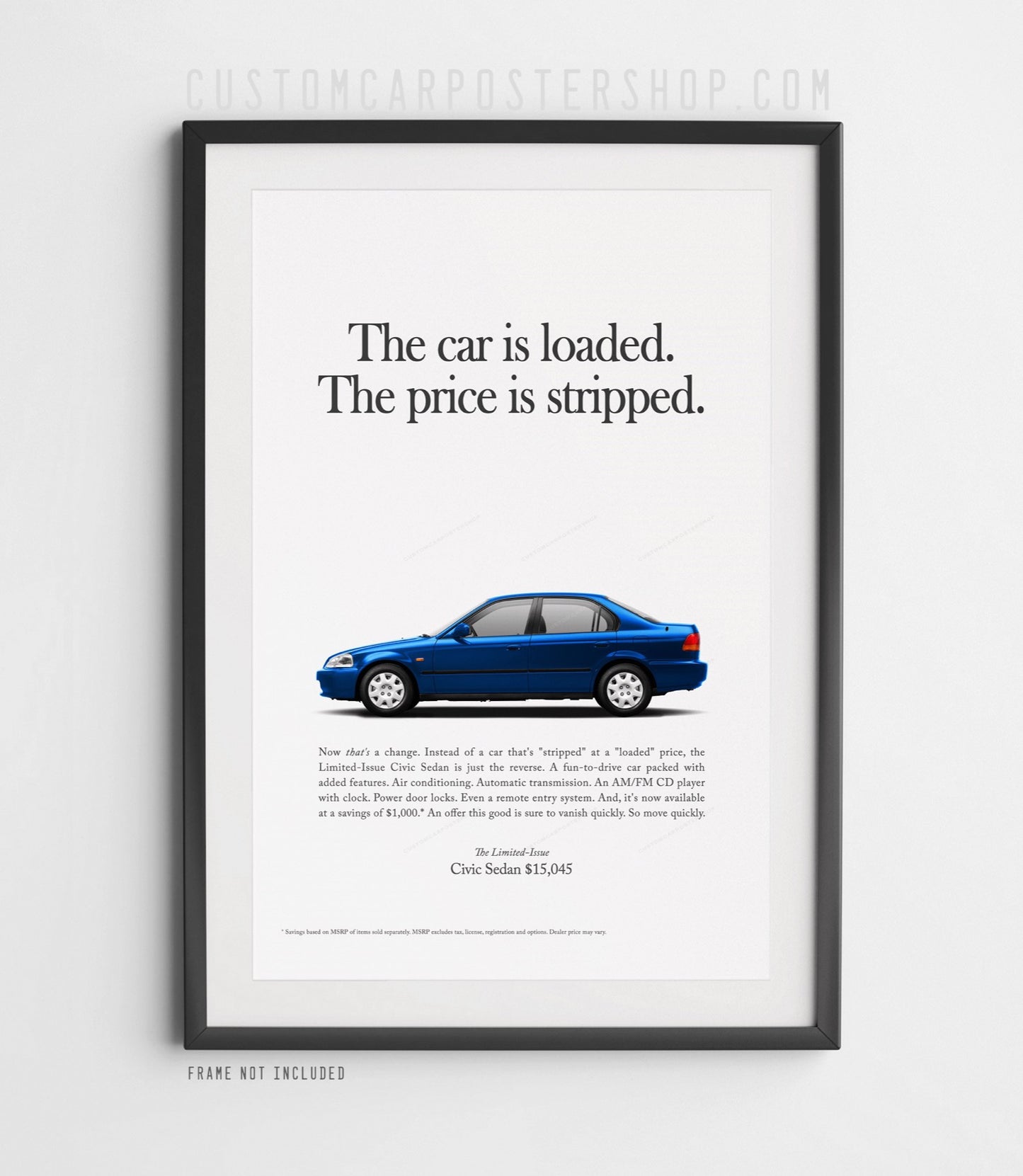 Honda Civic LX (6th Gen) Print Ad - Stripped