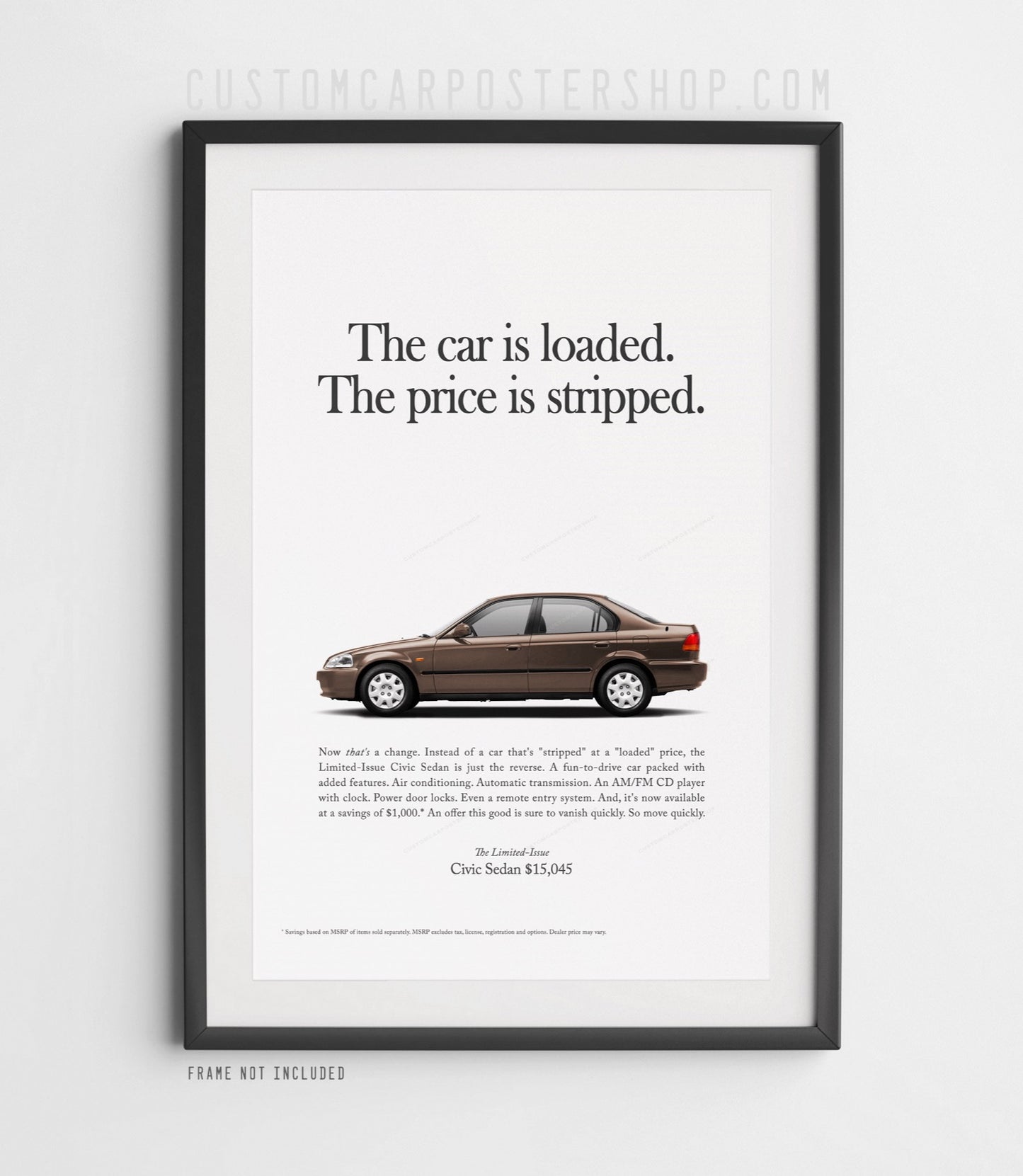 Honda Civic LX (6th Gen) Print Ad - Stripped