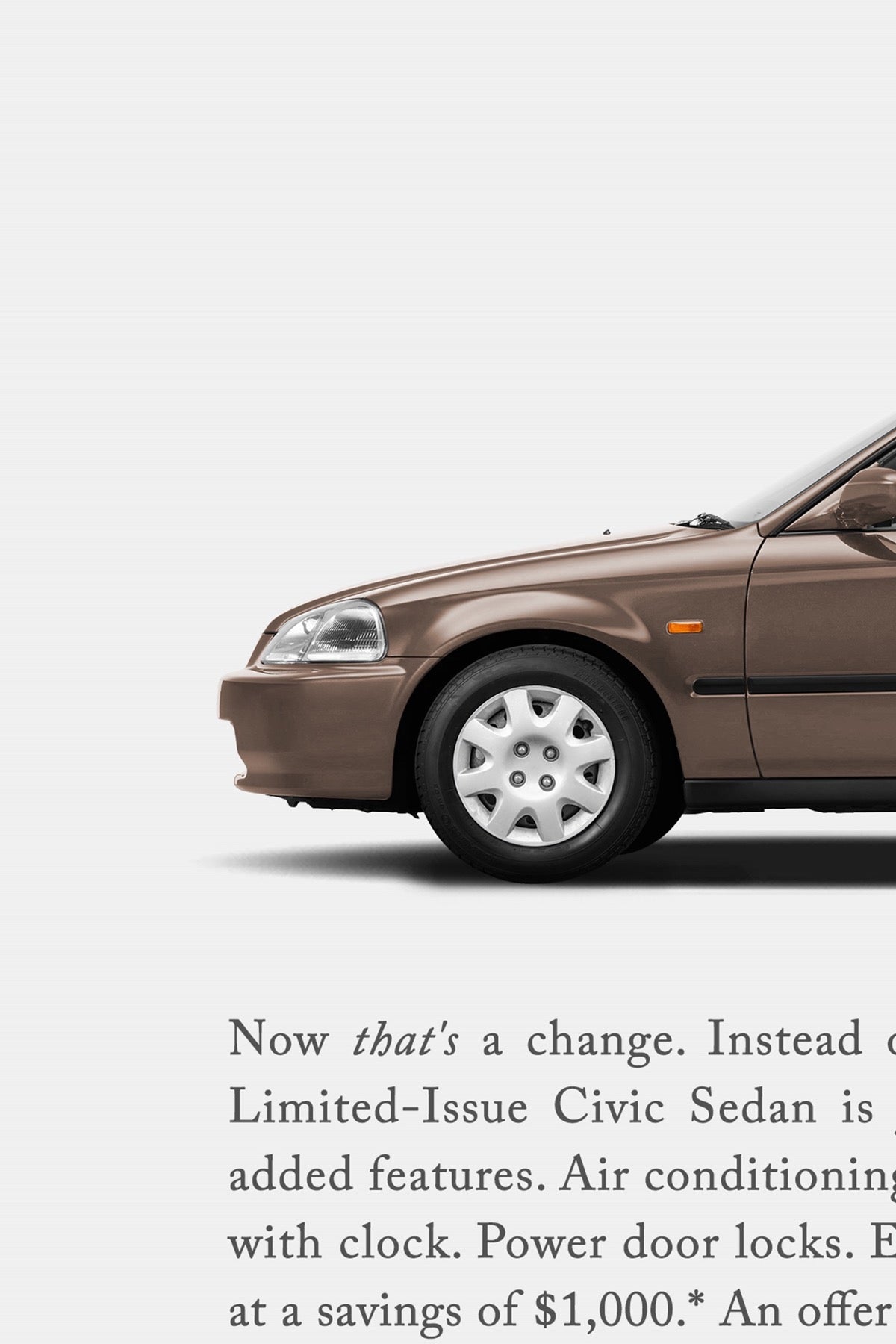 Honda Civic LX (6th Gen) Print Ad - Stripped