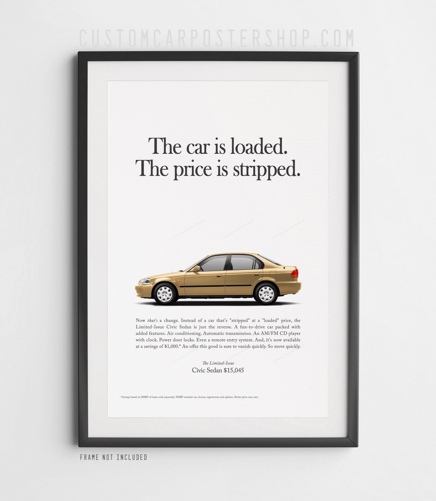 Honda Civic LX (6th Gen) Print Ad - Stripped