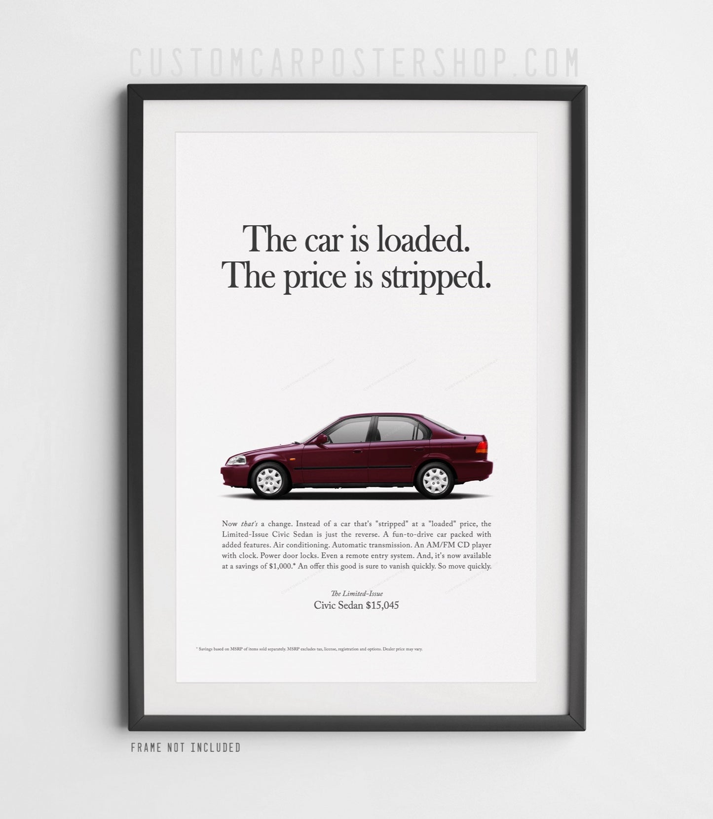 Honda Civic LX (6th Gen) Print Ad - Stripped