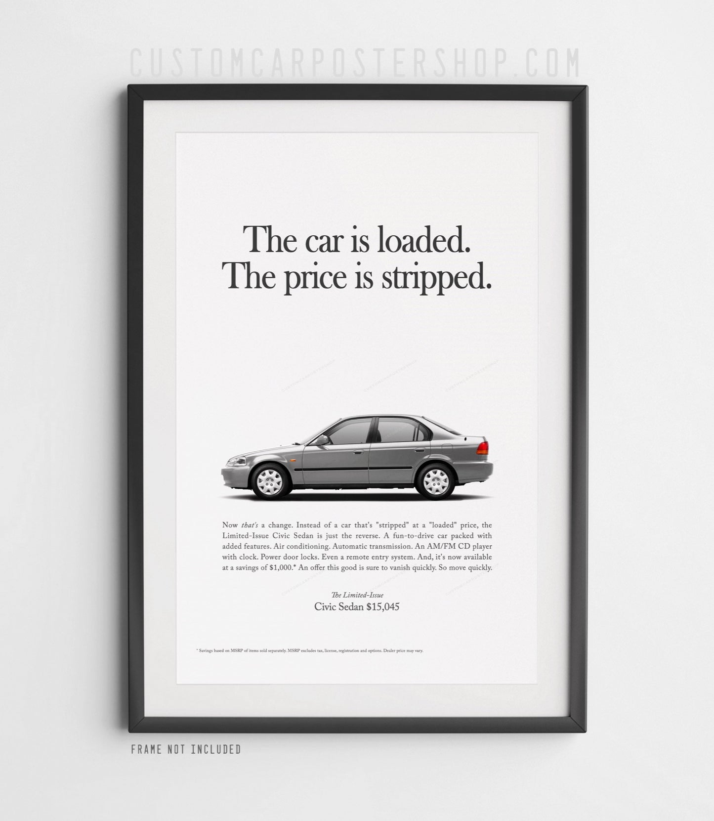 Honda Civic LX (6th Gen) Print Ad - Stripped
