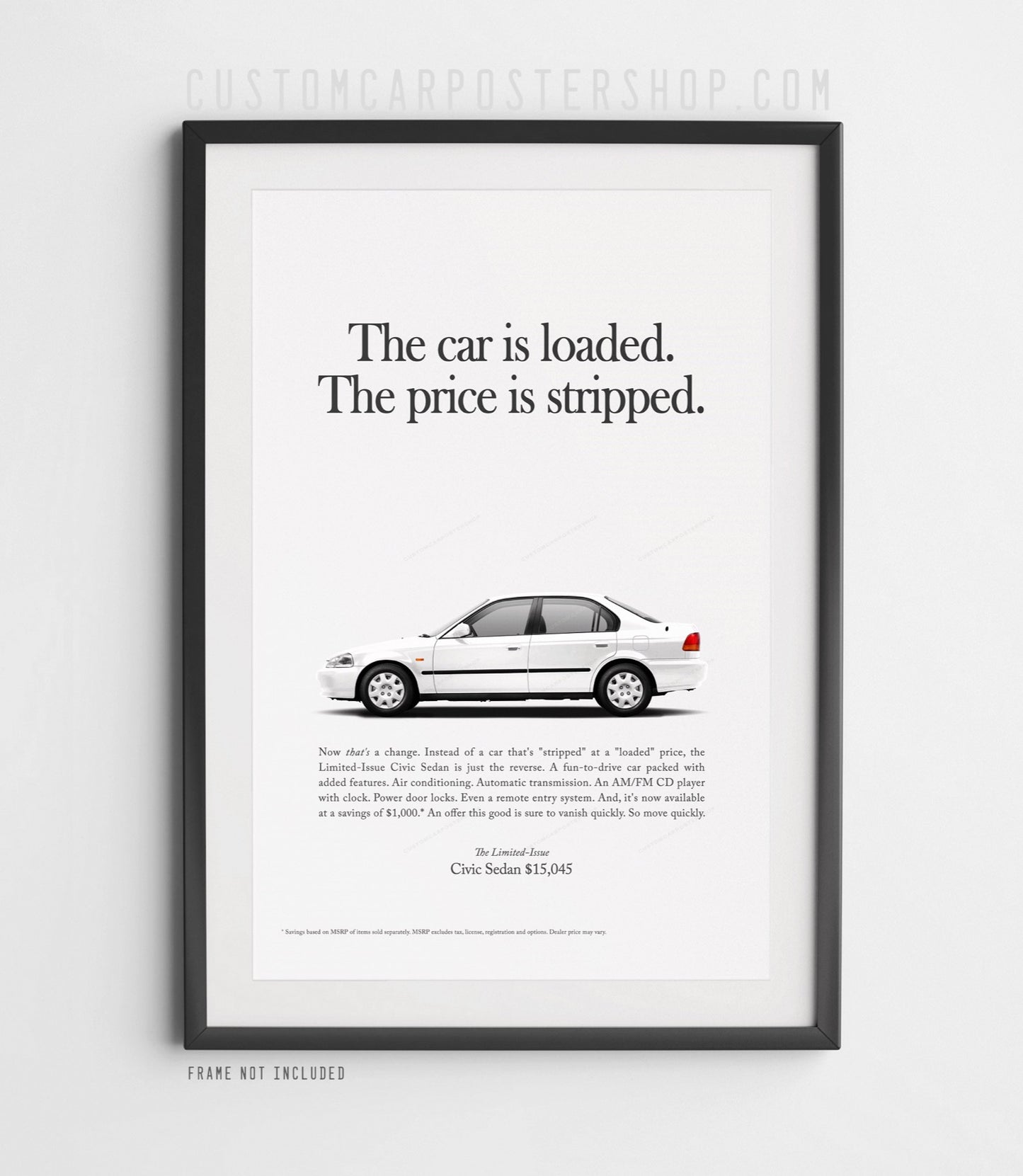 Honda Civic LX (6th Gen) Print Ad - Stripped