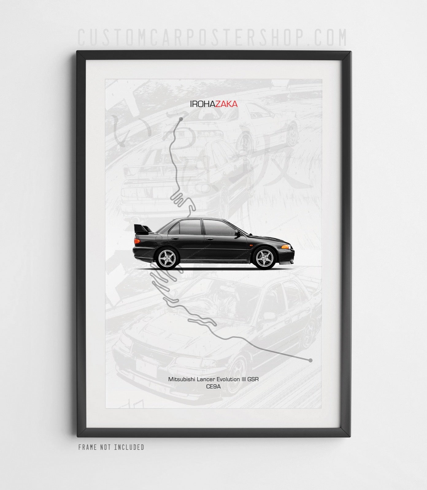 Mitsubishi Evolution III - Initial D Poster