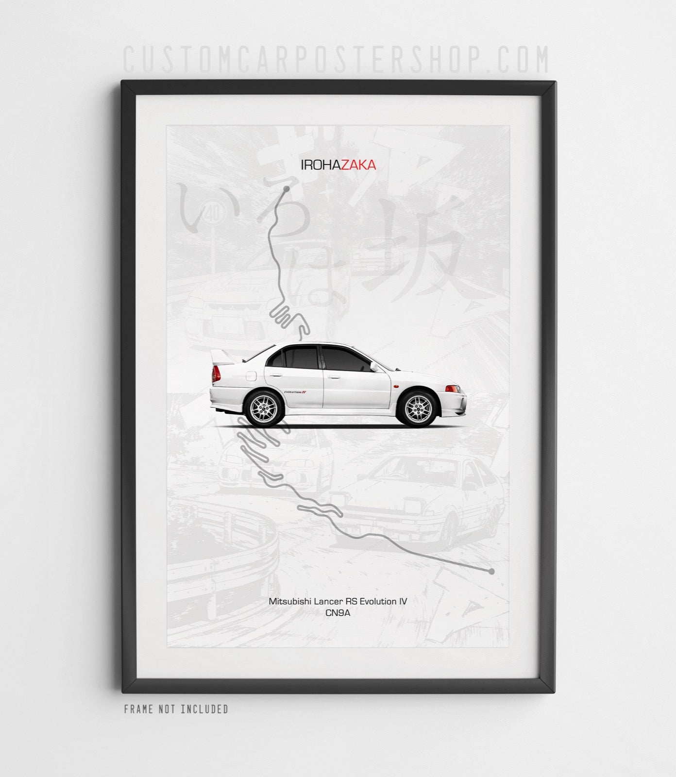 Mitsubishi Evolution IV - Initial D Poster