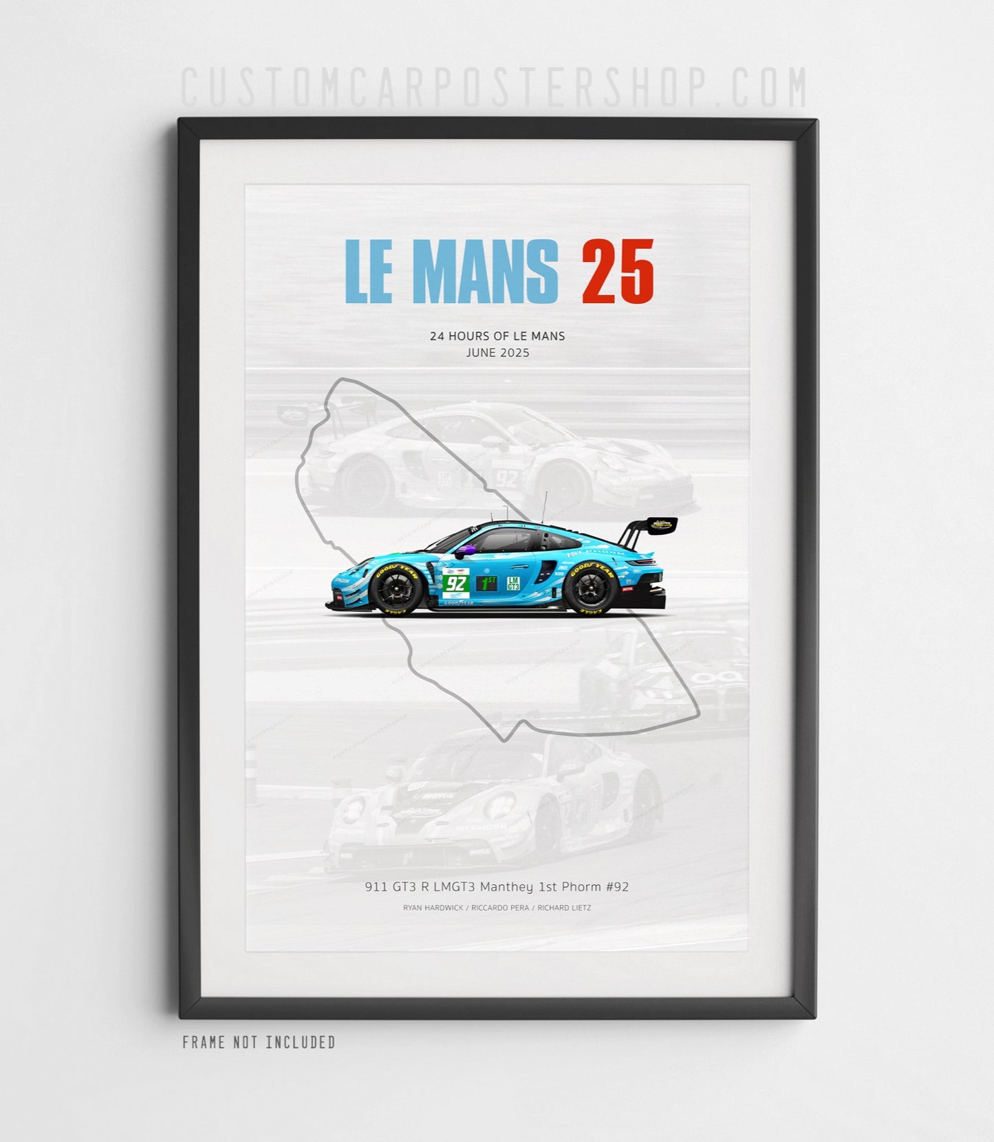 Manthey Racing Porsche 911 GT3 R Poster - LMGT3 Winner Imola & Le Mans 2025
