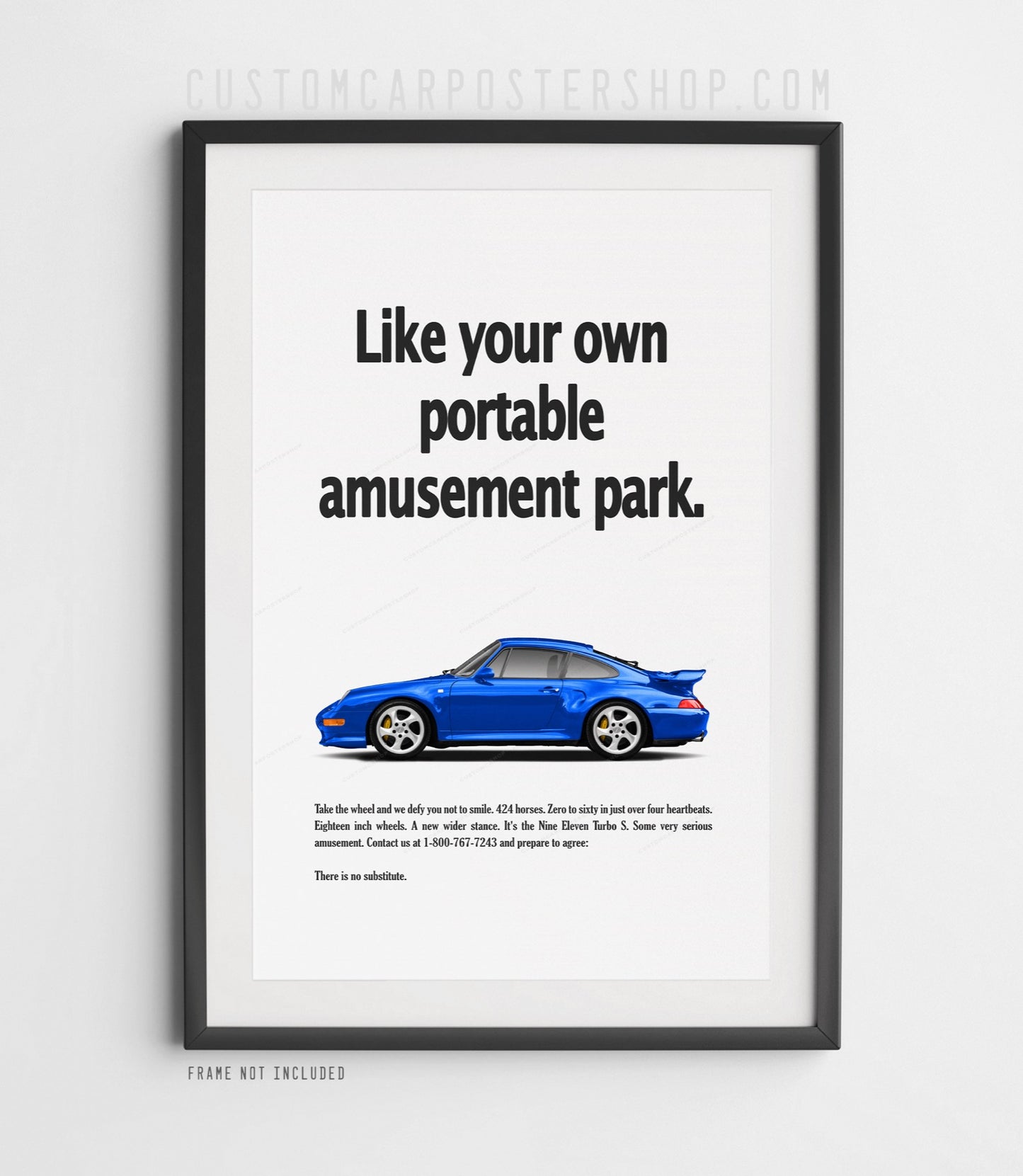 Porsche 911 Turbo S (993) Classic Ad Poster - Portable Amusement Park