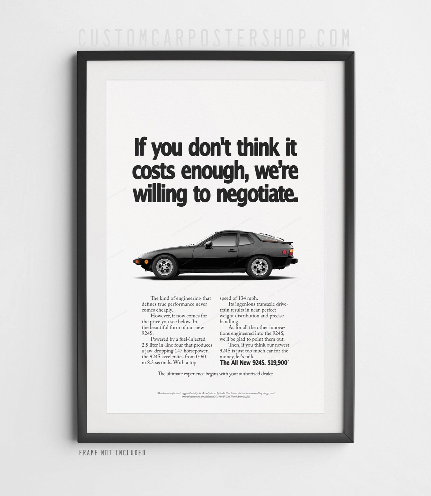 Porsche 924 S Print Ad - Negotiate