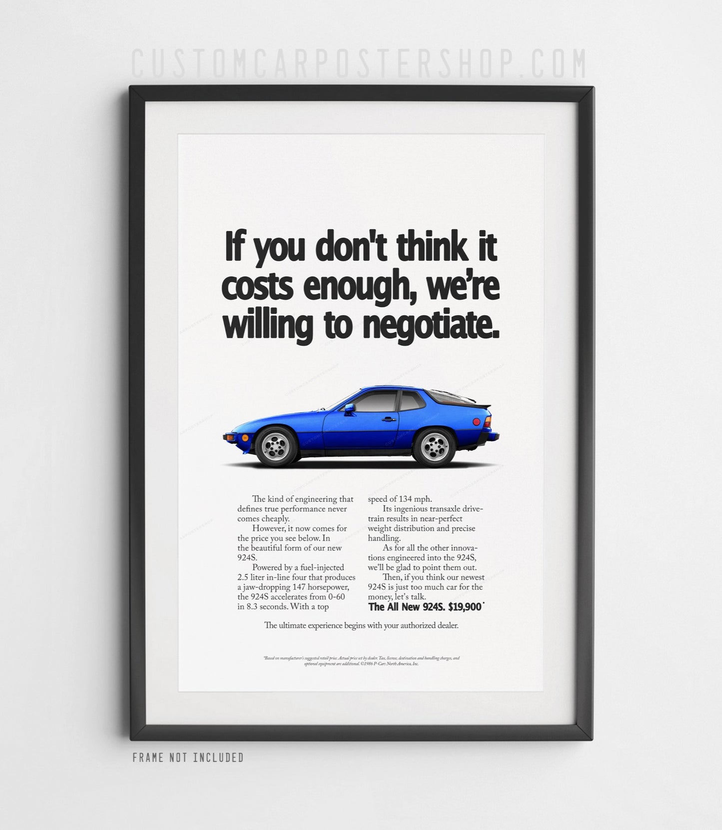 Porsche 924 S Print Ad - Negotiate