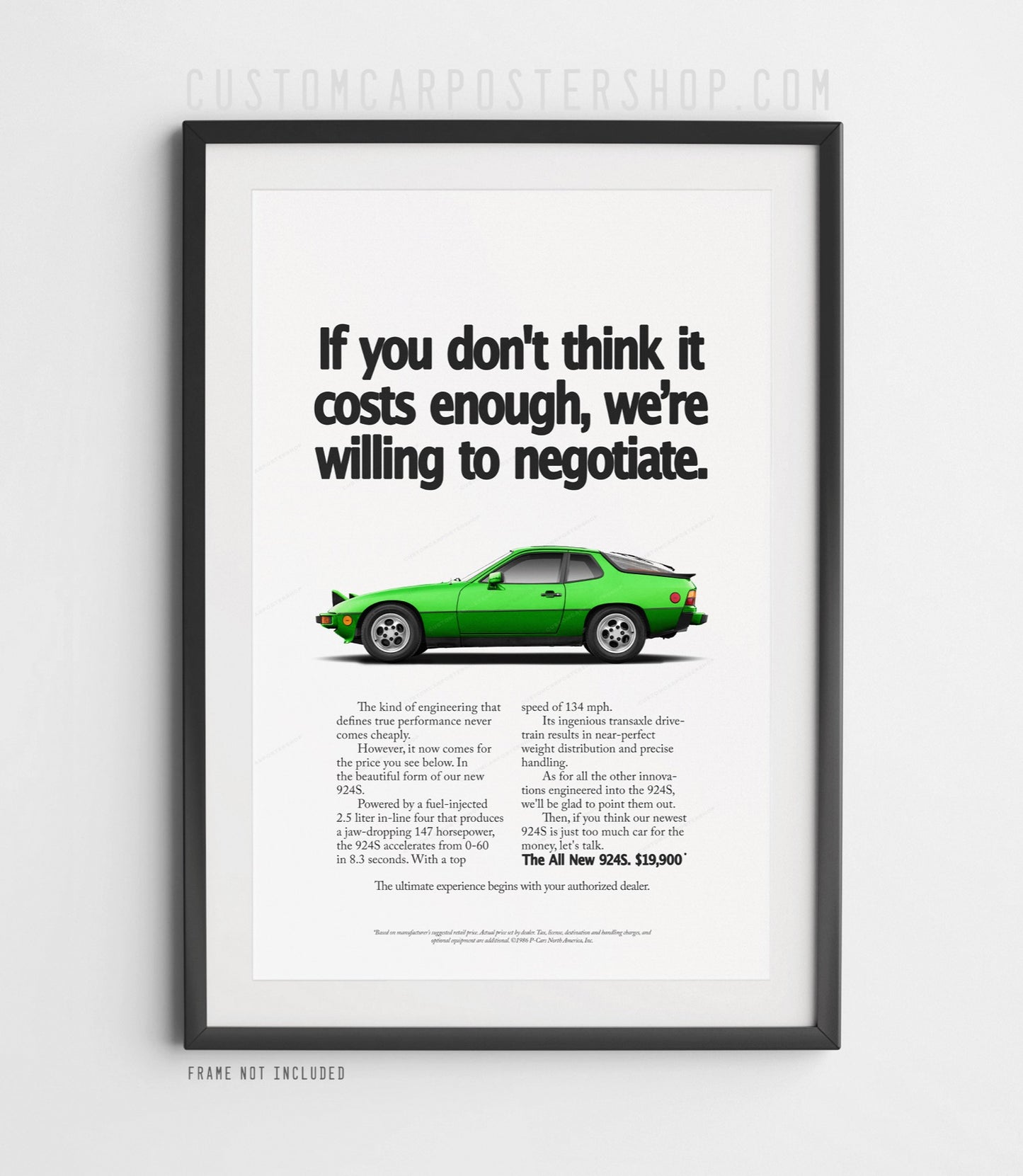 Porsche 924 S Print Ad - Negotiate
