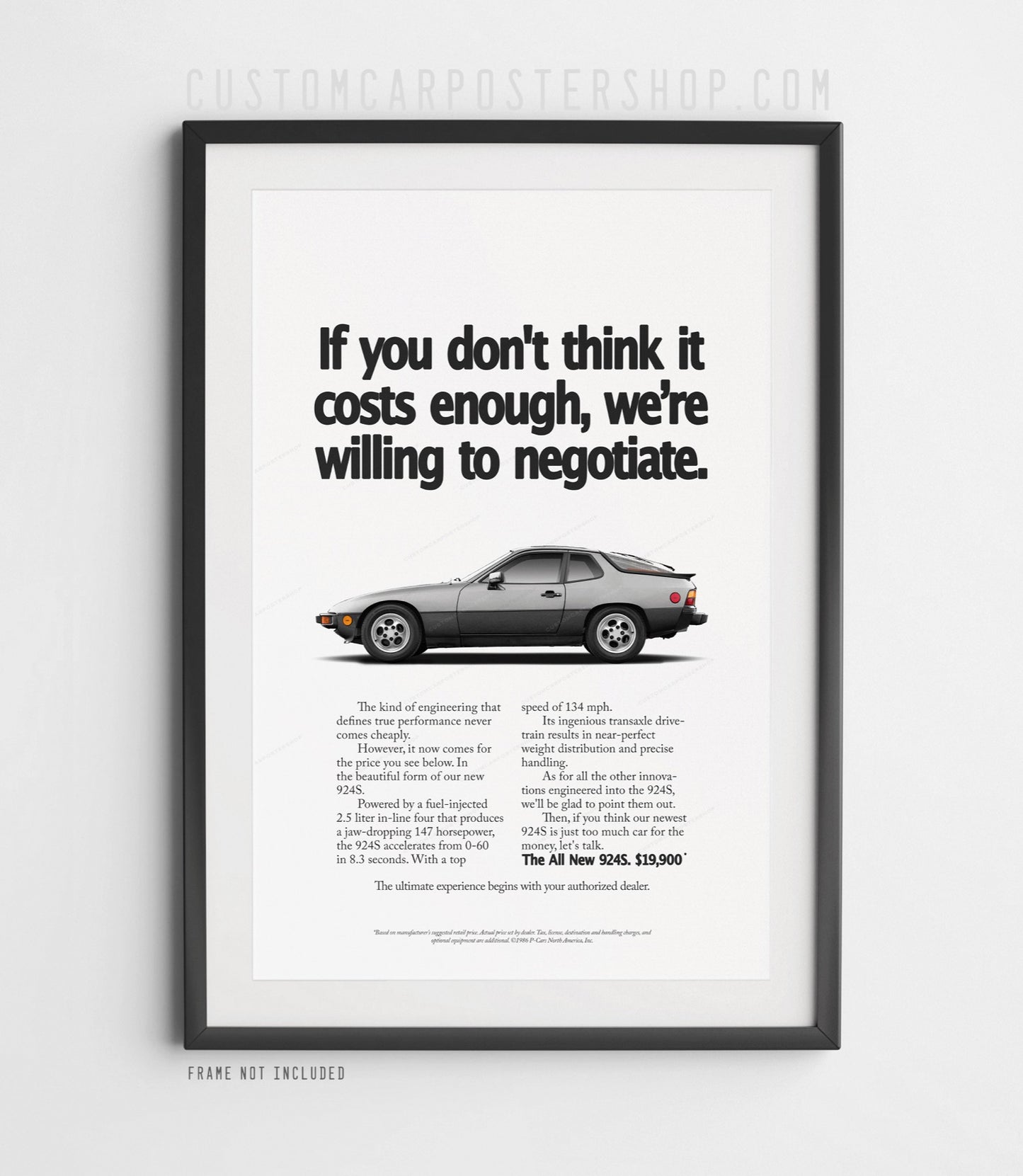 Porsche 924 S Print Ad - Negotiate