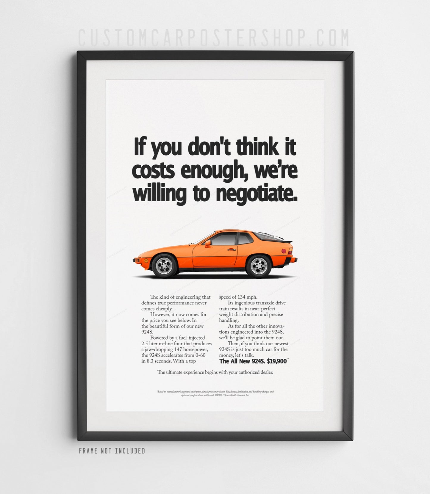 Porsche 924 S Print Ad - Negotiate