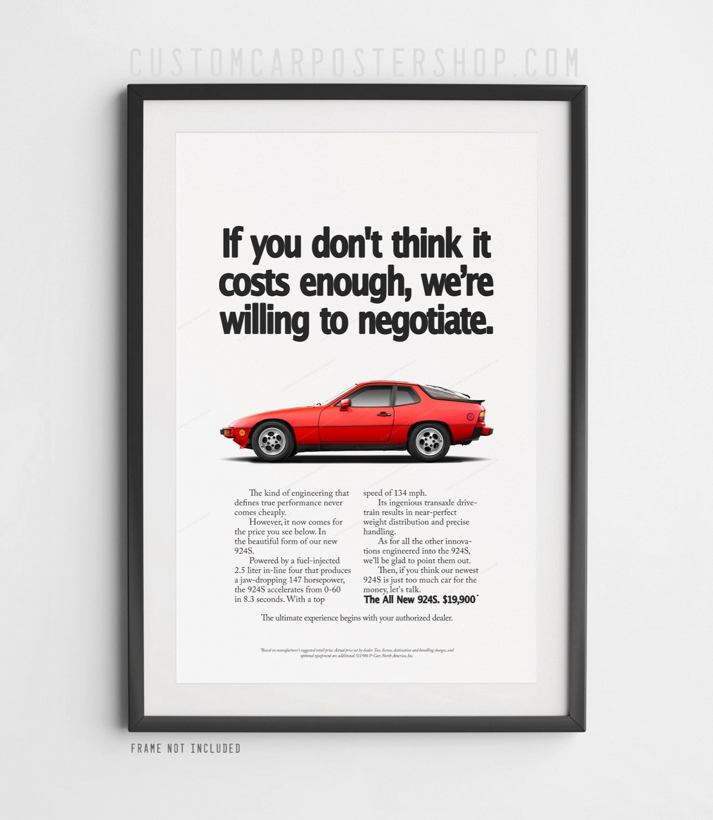 Porsche 924 S Print Ad - Negotiate