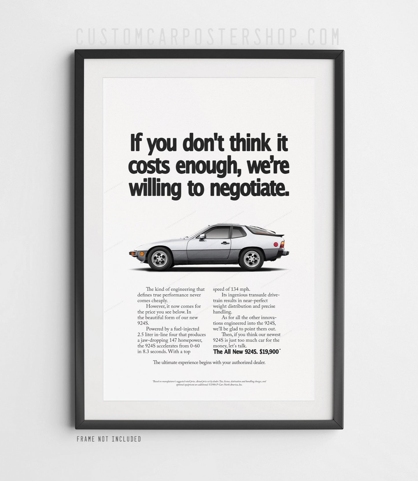 Porsche 924 S Print Ad - Negotiate