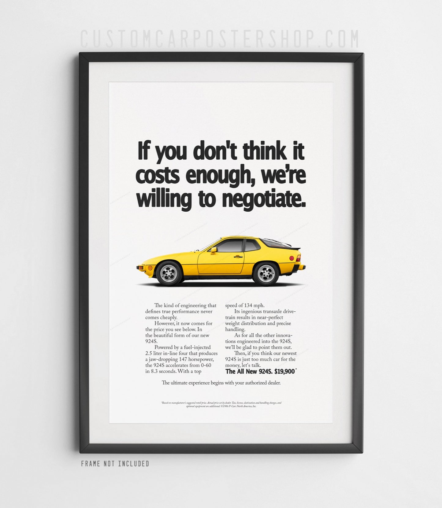 Porsche 924 S Print Ad - Negotiate