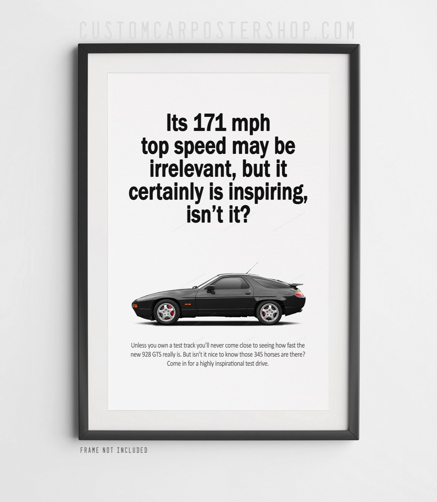 Porsche 928 GTS Vintage Ad - Irrelevant Top Speed