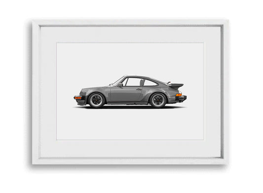 Porsche 911 (930) Turbo 44x32" Framed Print (Commissioned)
